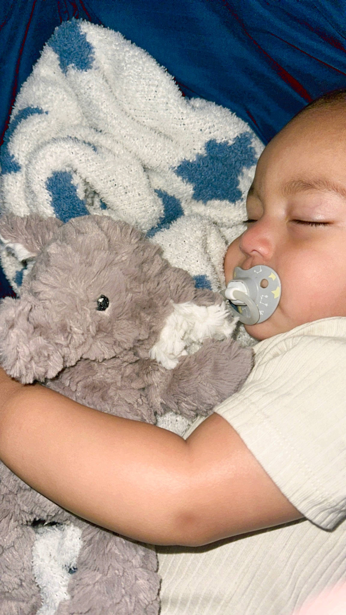 Colson joined the competition — help win amazing prizes! art, baby, baby_sleeping, baby_toddler_clothing, child, comfort, finger, hand, linens, mammal, nose, pattern, person, rabbit, skin, sleeve, t_shirt, textile, toddler, toy