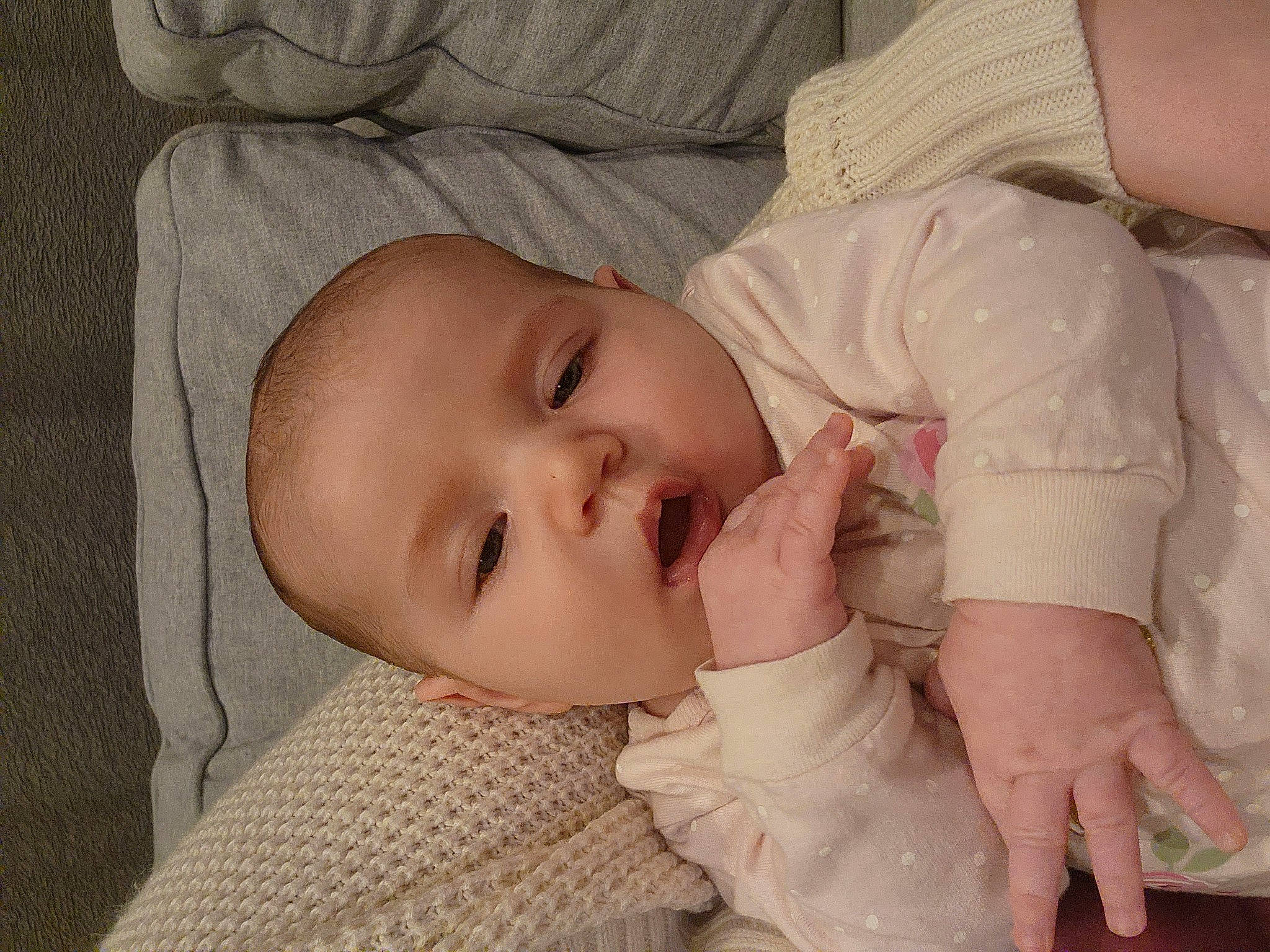 Olivia joined the competition — help win amazing prizes! baby, baby_toddler_clothing, cheek, comfort, ear, eyebrow, eyelash, finger, gesture, head, headgear, human_body, iris, lip, mouth, neck, nose, person, skin, sleeve