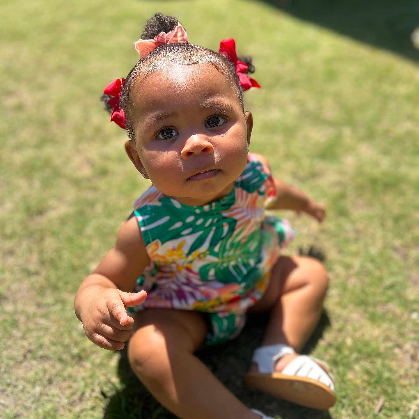 Icelynn joined the competition — help win amazing prizes! baby, backyard, boy, clothing, dress, face, footwear, grass, head, lawn, nature, outdoors, park, person, photography, plant, portrait, shoe, sitting, yard