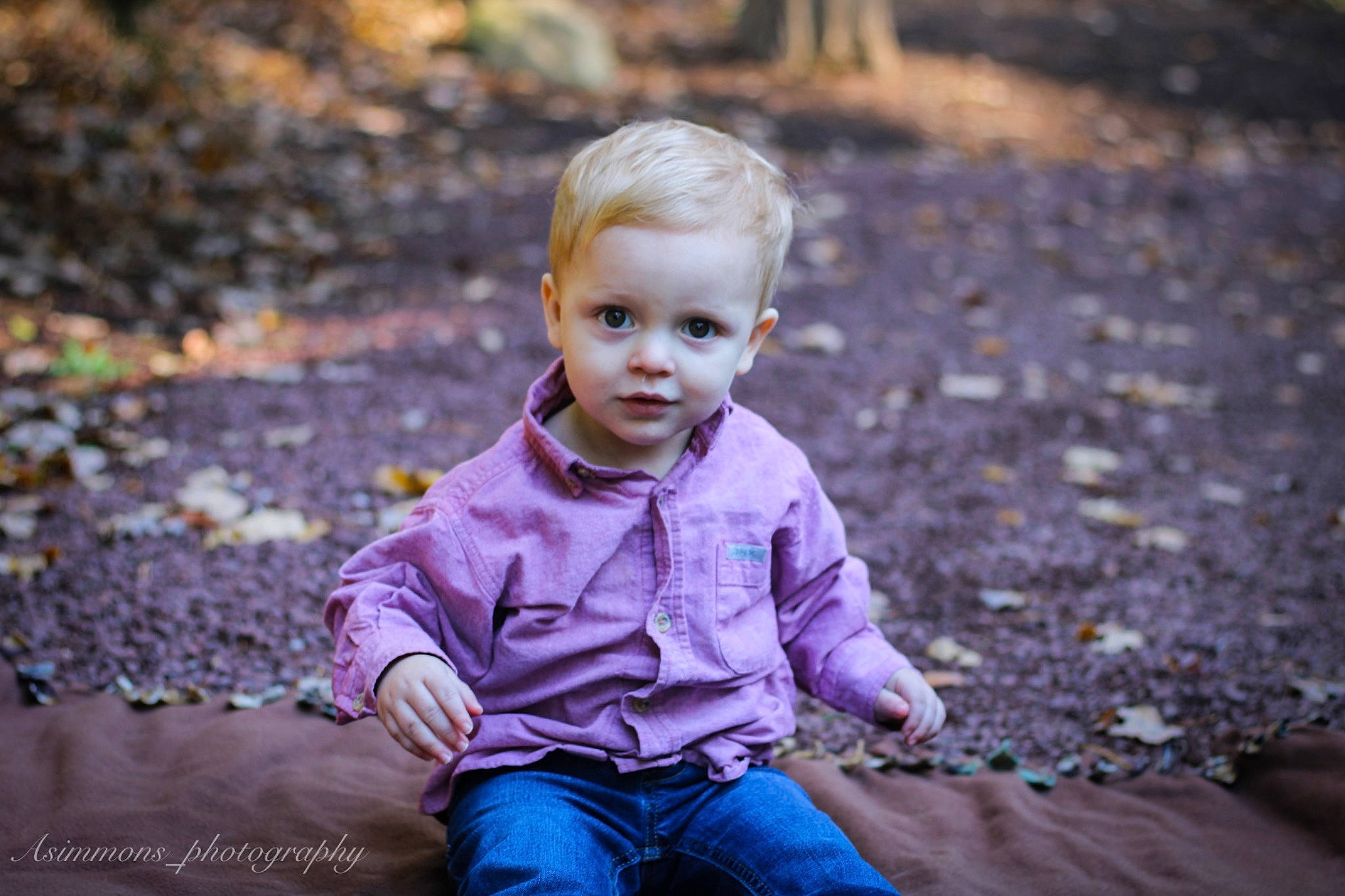 Haiden joined the competition — help win amazing prizes! baby, child, flash_photography, forest, fun, grass, happy, landscape, leisure, people_in_nature, person, plant, purple, sitting, smile, soil, standing, sunlight, toddler, tree