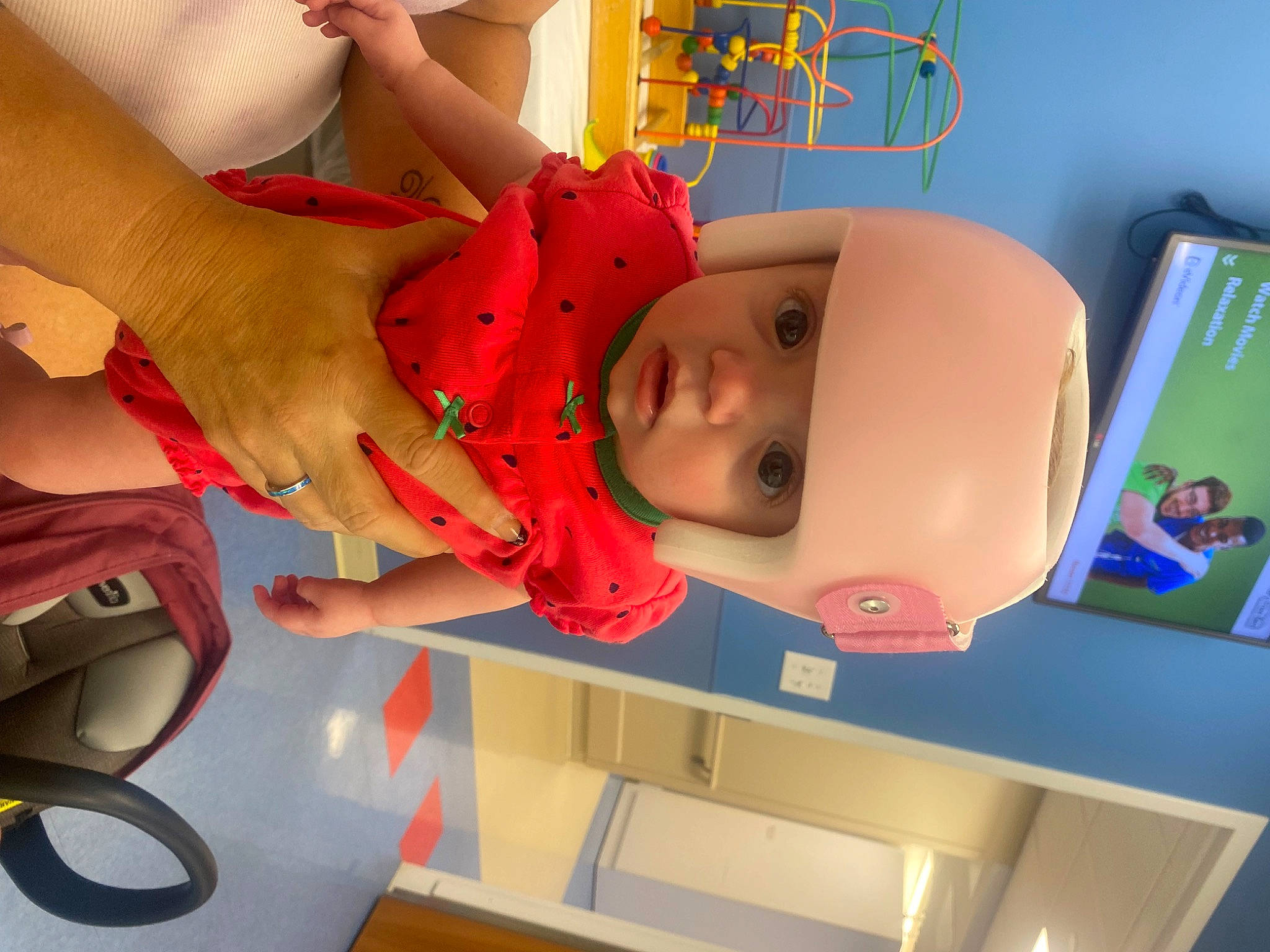 Scarlett is registered to the contest to win money with this photo: animation, art, baby, baby_products, baby_toys, carmine, child, fun, headwear, joy, nail, person, plastic, play, room, toddler, toy, visual_arts