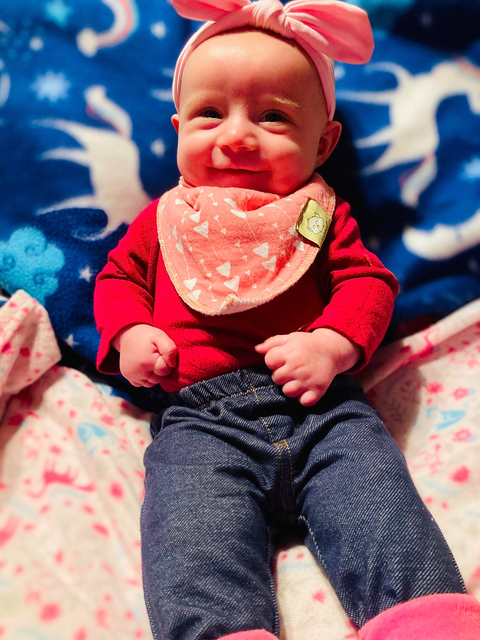 Jessica joined the competition — help win amazing prizes! baby, baby_toddler_clothing, blue, cap, cheek, child, eye, face, fun, happy, hat, head, human_body, people_in_nature, person, pink, red, skin, sleeve, smile