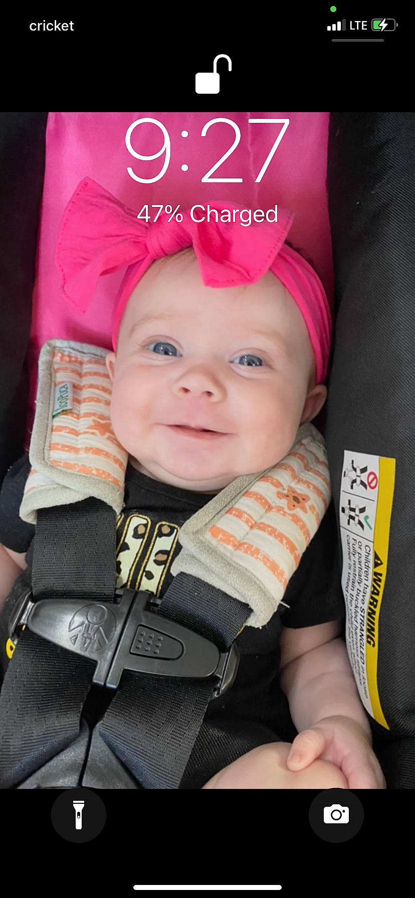 Kinnley is registered to the contest to win money with this photo: baby, baby_carriage, baby_toddler_clothing, car_seat, cheek, child, chin, comfort, finger, font, gesture, happy, headwear, magenta, people, person, pink, product, skin, smile