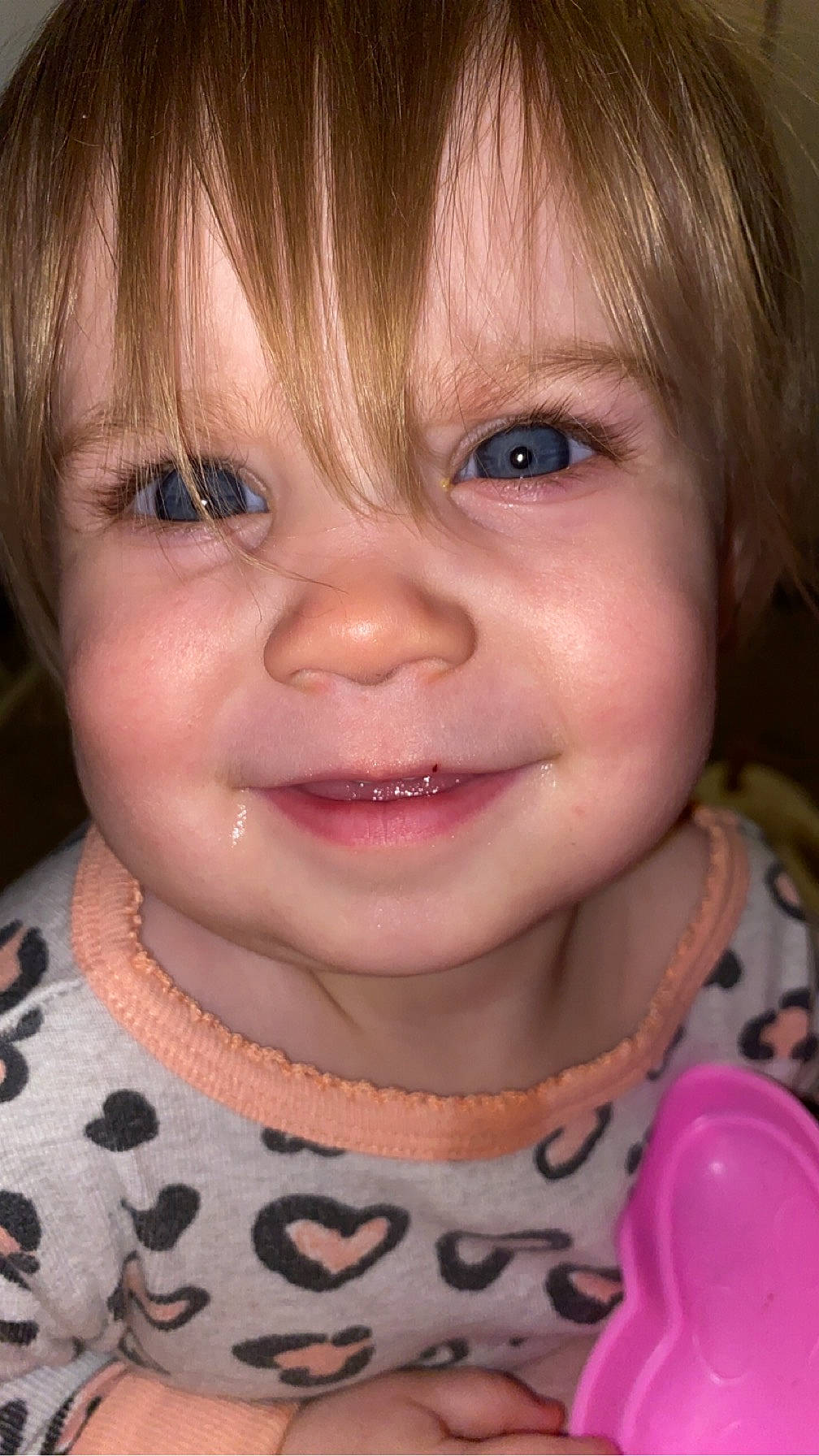 Kinnley joined the competition — help win amazing prizes! baby_toddler_clothing, cheek, chin, cool, ear, eyelash, forehead, fun, happy, head, iris, jaw, joy, lip, mouth, nose, person, pink, skin, smile