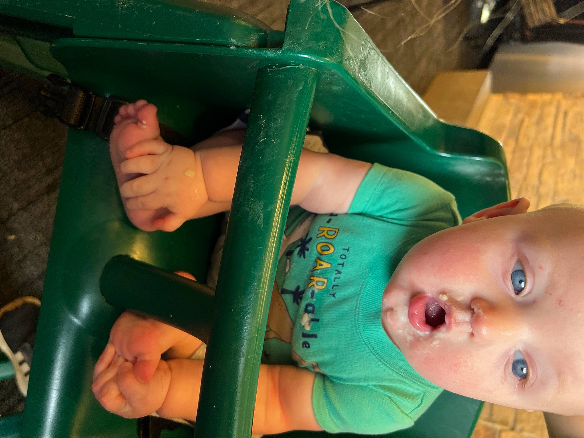 Mavryk is registered to the contest to win money with this photo: abdomen, baby, baby_products, baby_safety, baby_toddler_clothing, chest, child, comfort, elbow, finger, fun, green, human_leg, infant_bed, leisure, mouth, organ, outdoor_play_equipment, person, surprise