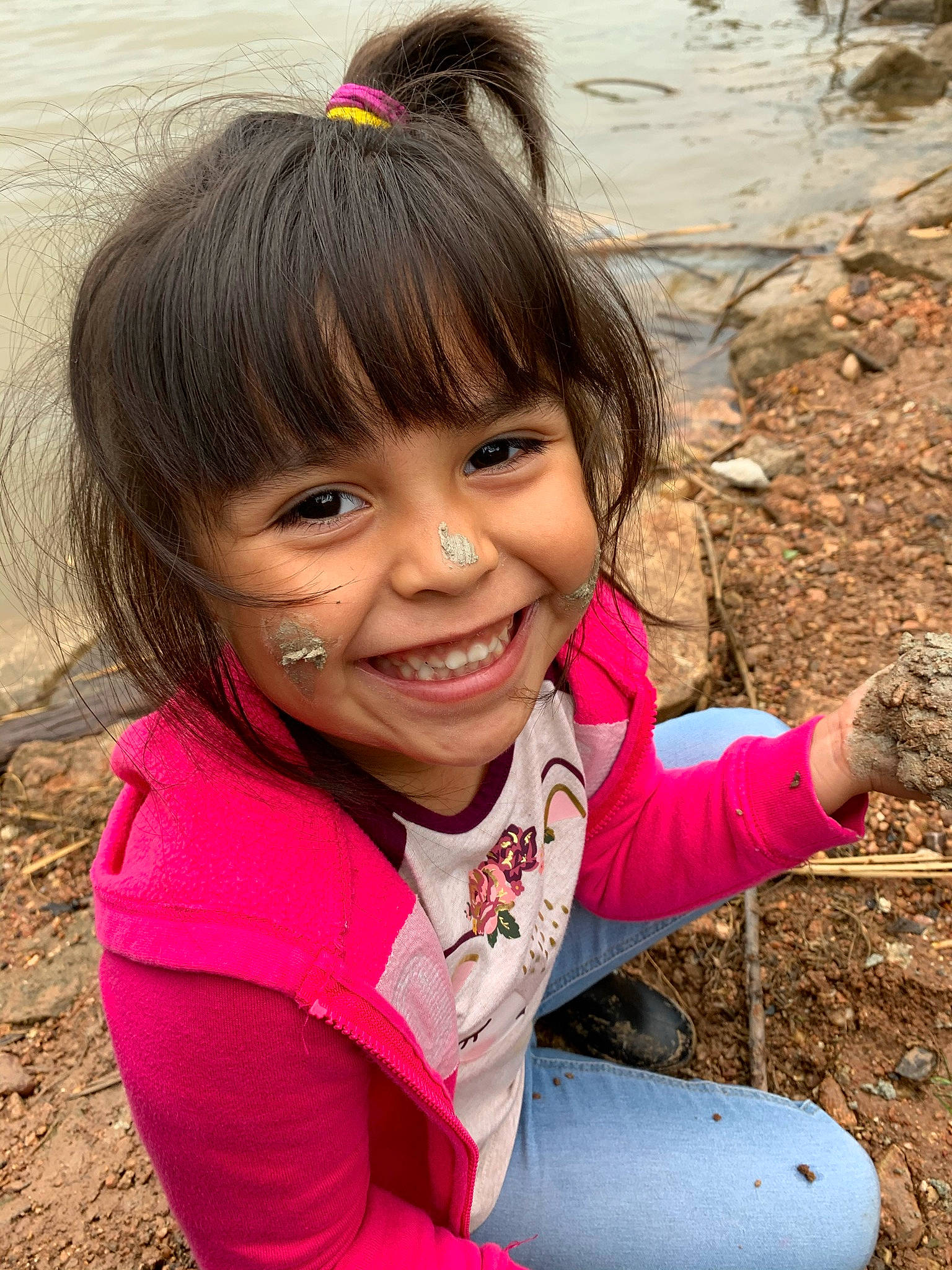 Isabell joined the competition — help win amazing prizes! bangs, cheek, child, face, fun, grass, happy, iris, joy, lip, nose, organ, people_in_nature, person, pink, plant, skin, smile, soil, summer