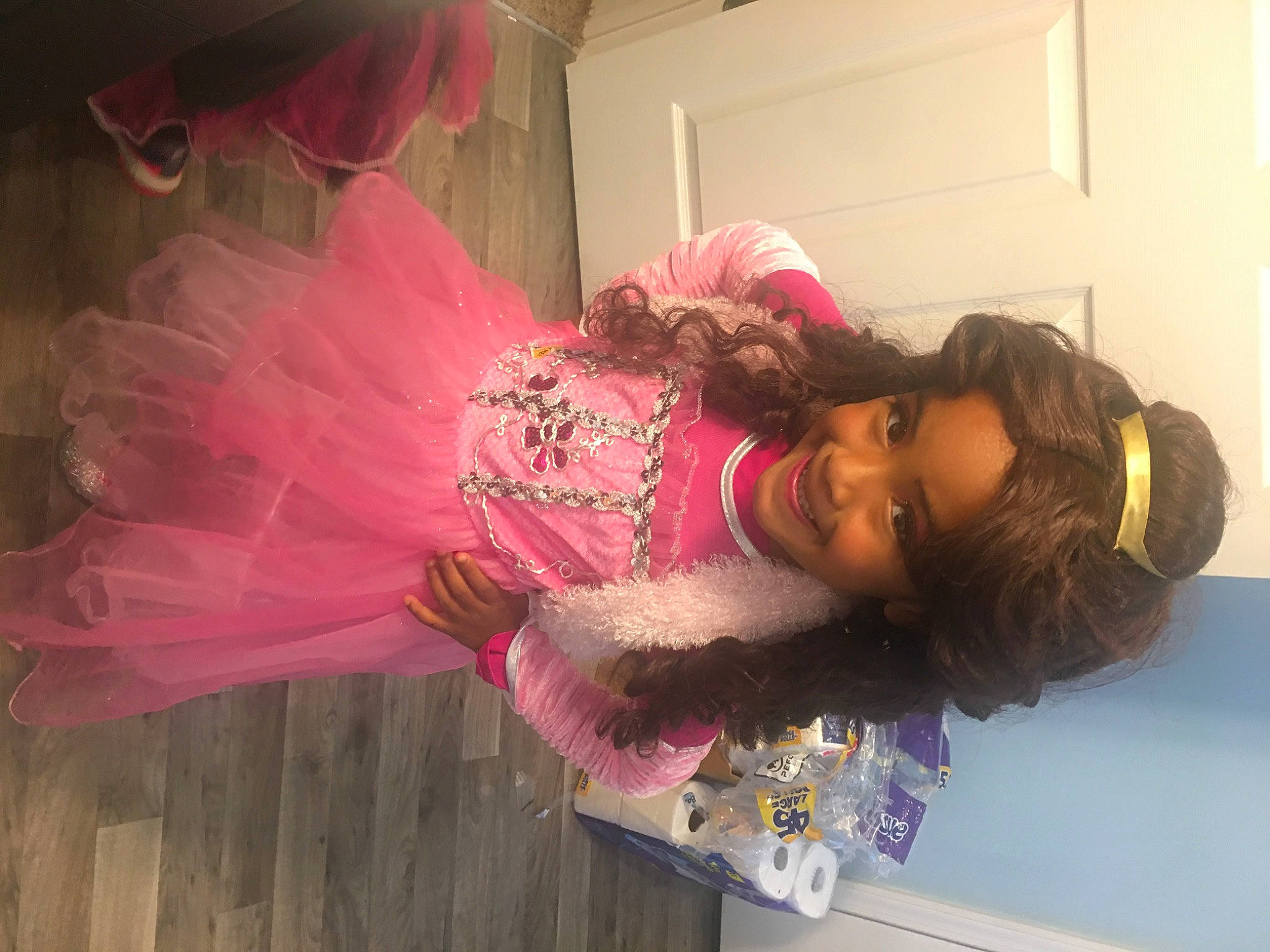 Princess joined the competition — help win amazing prizes! beauty, black_hair, child, cool, costume, fashion_accessory, flower, hair_accessory, hair_coloring, happy, headpiece, human, joy, lace_wig, long_hair, person, photography, pink, plant, smile