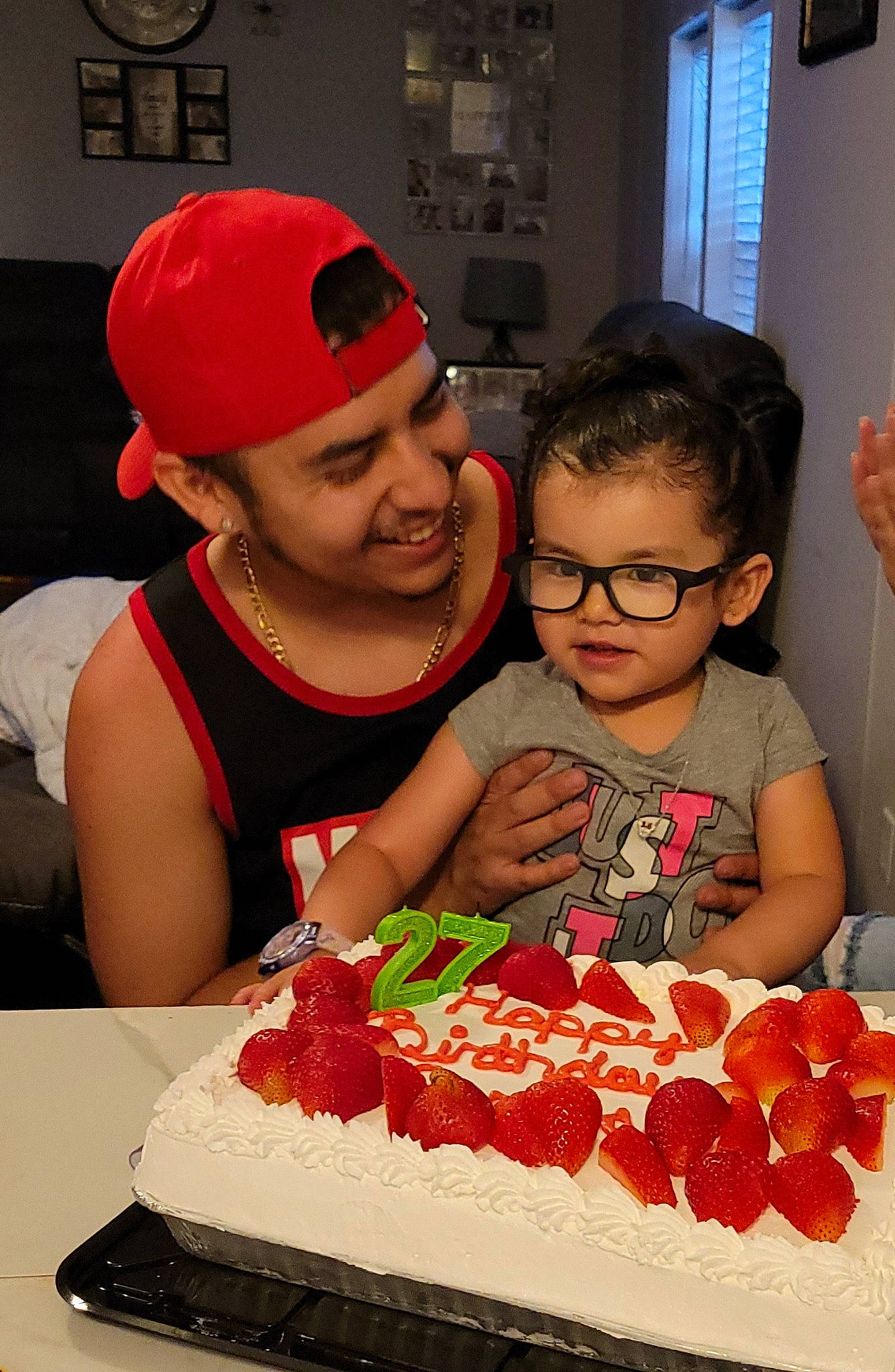 Adalyna is registered to the contest to win money with this photo: baked_goods, birthday, birthday_cake, cake, cake_decorating, cake_decorating_supply, cap, cooking, cream, food, fun, headwear, ingredient, joy, person, picture_frame, plate, recipe, red, smile