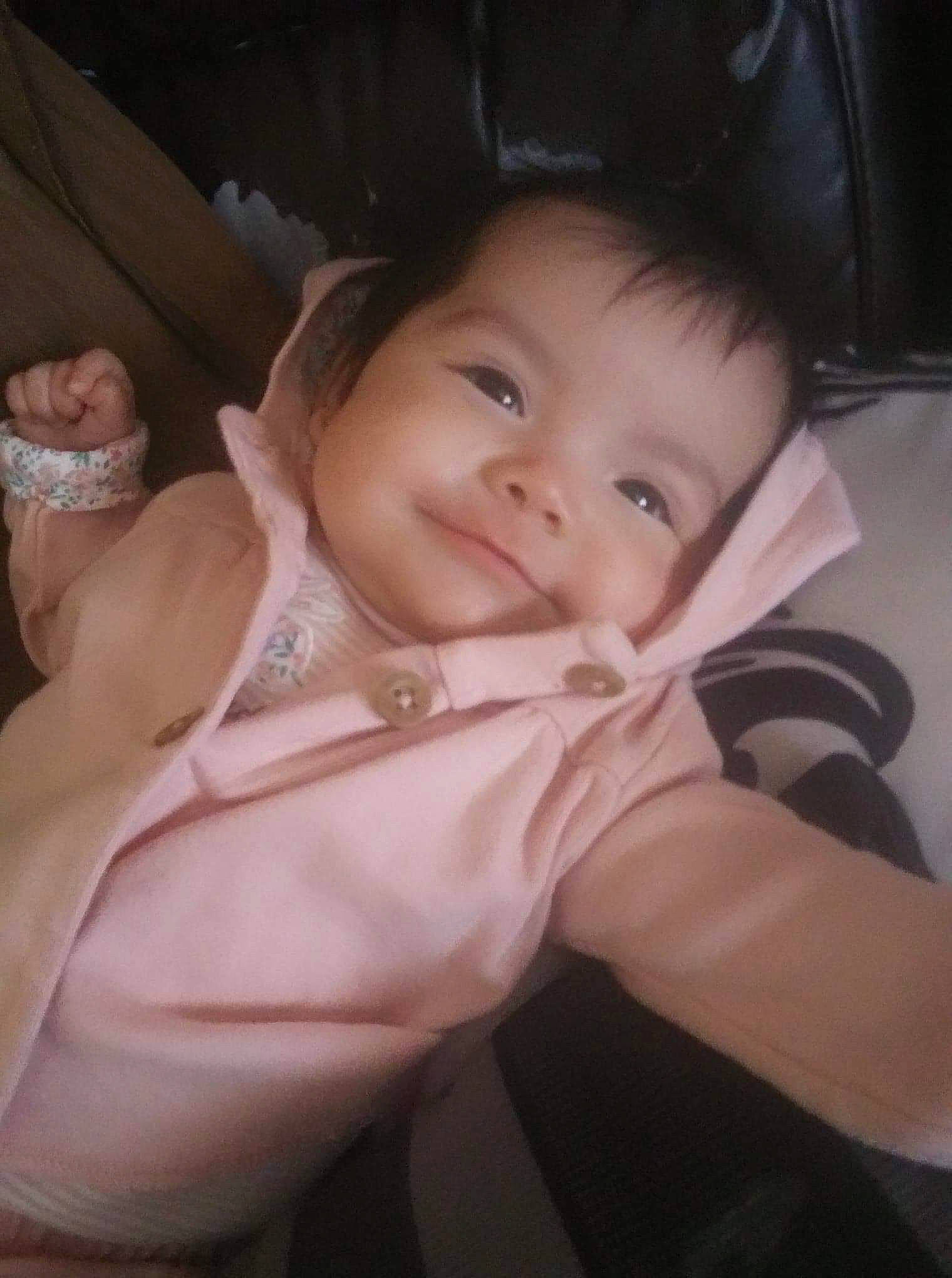 Adalyna is registered to the contest to win money with this photo: baby, beauty, cheek, child, eye, finger, hand, muscle, nose, person, product, skin, smile, thumb, toddler