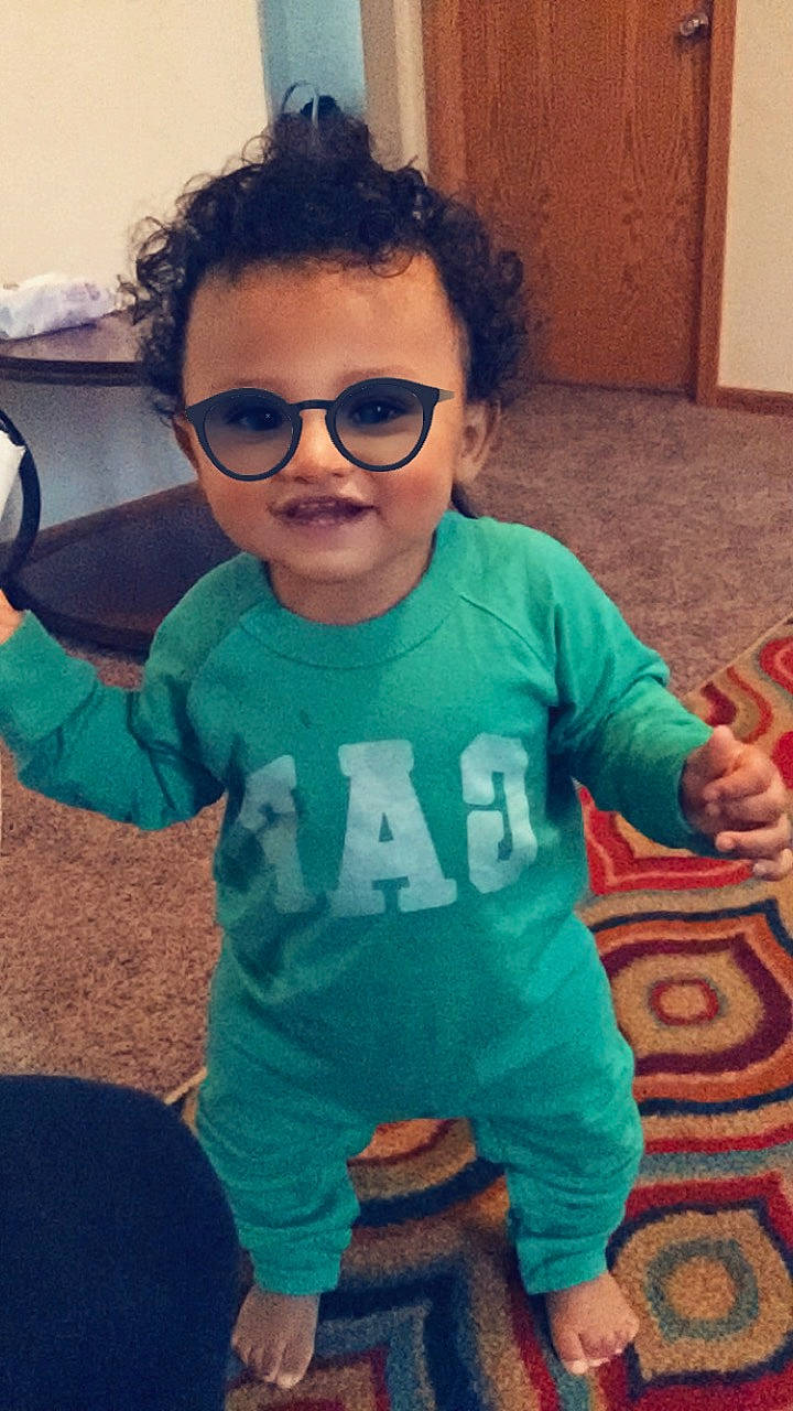 Amarion joined the competition — help win amazing prizes! child, cool, eyewear, face, glasses, green, head, outerwear, person, selfie, sleeve, smile, sunglasses, t_shirt, toddler, vision_care