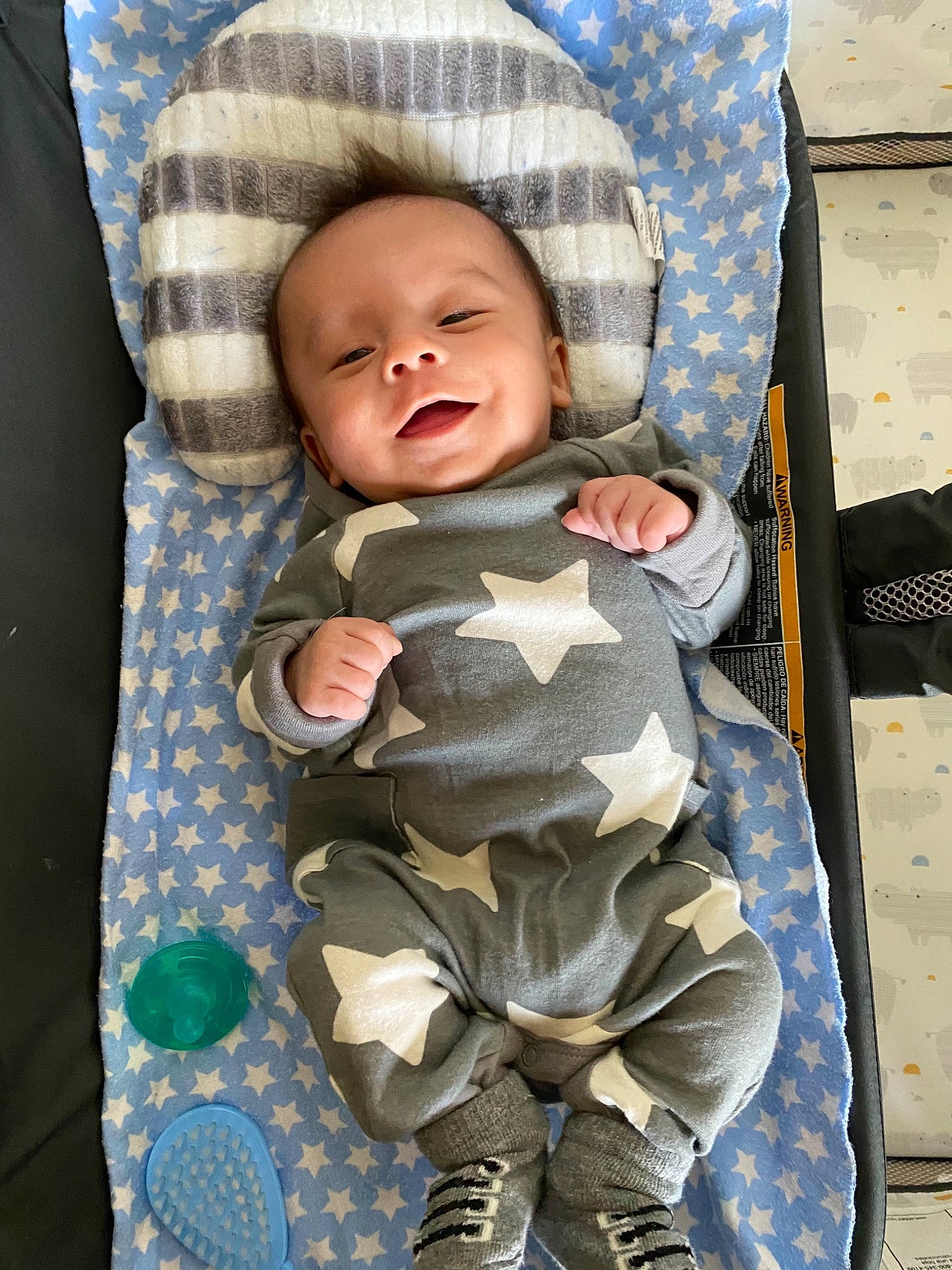 Matthias joined the competition — help win amazing prizes! baby, baby_products, baby_toddler_clothing, camouflage, child, comfort, eye, happy, linens, military_camouflage, outerwear, pattern, person, photograph, plaid, sleeve, smile, t_shirt, textile, toddler