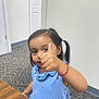 Skyler joined the competition — help win amazing prizes! blue_dress, bracelet, carpet, casual, child, cute, earrings, girl, happy, indoor, person, pigtails, playful, portrait, smiling, table, thumbs_up, wooden_table, young_child, young_girl