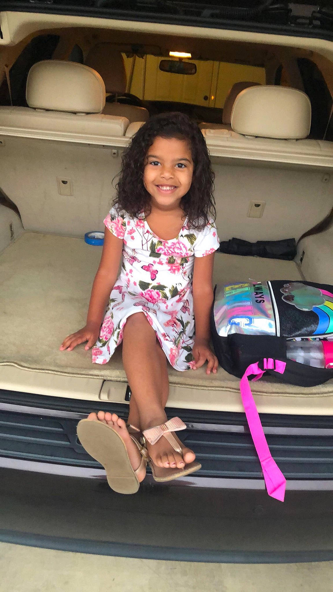 Mariyah joined the competition — help win amazing prizes! car, car_seat, child, child_model, family_car, joy, leg, luxury_vehicle, person, shoe, sitting, smile, toddler, vehicle
