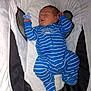 baby, bed, bedroom, blanket, clothing, cradle, crib, face, furniture, head, indoors, infantbed, newborn, pajamas, person, room