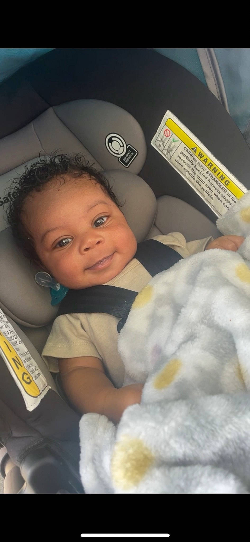 Christian is registered to the contest to win money with this photo: baby, baby_products, baby_safety, baby_toddler_clothing, cheek, child, comfort, eye, eyebrow, flash_photography, fun, happy, iris, linens, nose, person, room, skin, smile, thumb