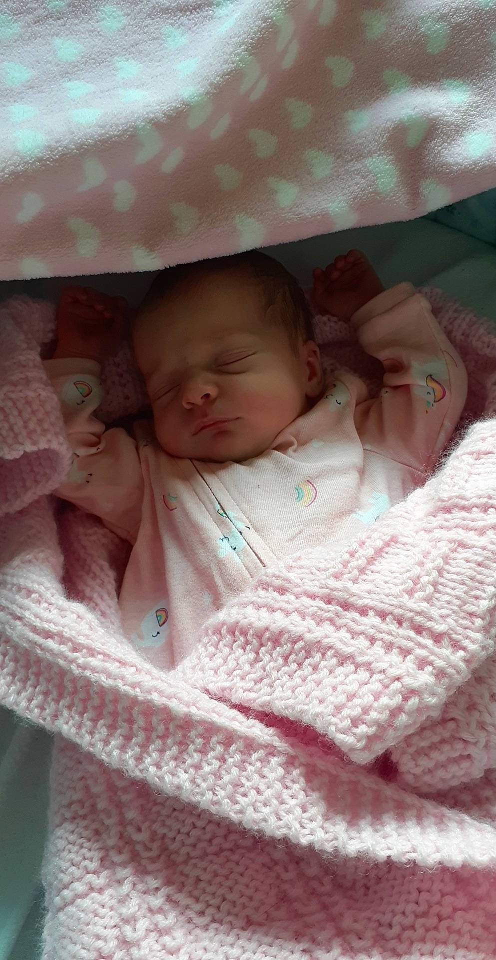 Kariann is registered to the contest to win money with this photo: art, baby, baby_products, bed, bedtime, blanket, cheek, child, crochet, eye, knitting, linens, person, pink, product, skin, sleep, textile, toddler, wool