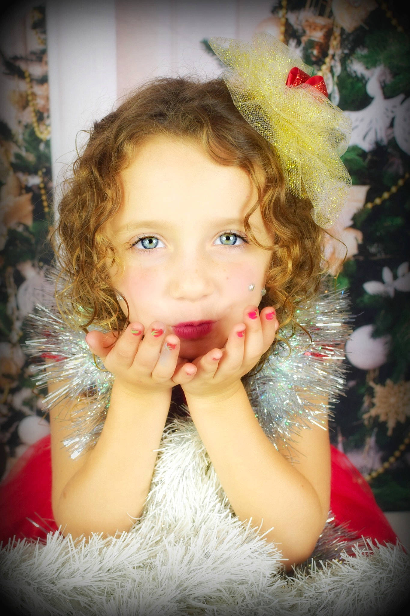 Marleigh is registered to the contest to win money with this photo: cheek, child, child_model, christmas, face, fun, lip, mouth, nose, person, smile, toddler