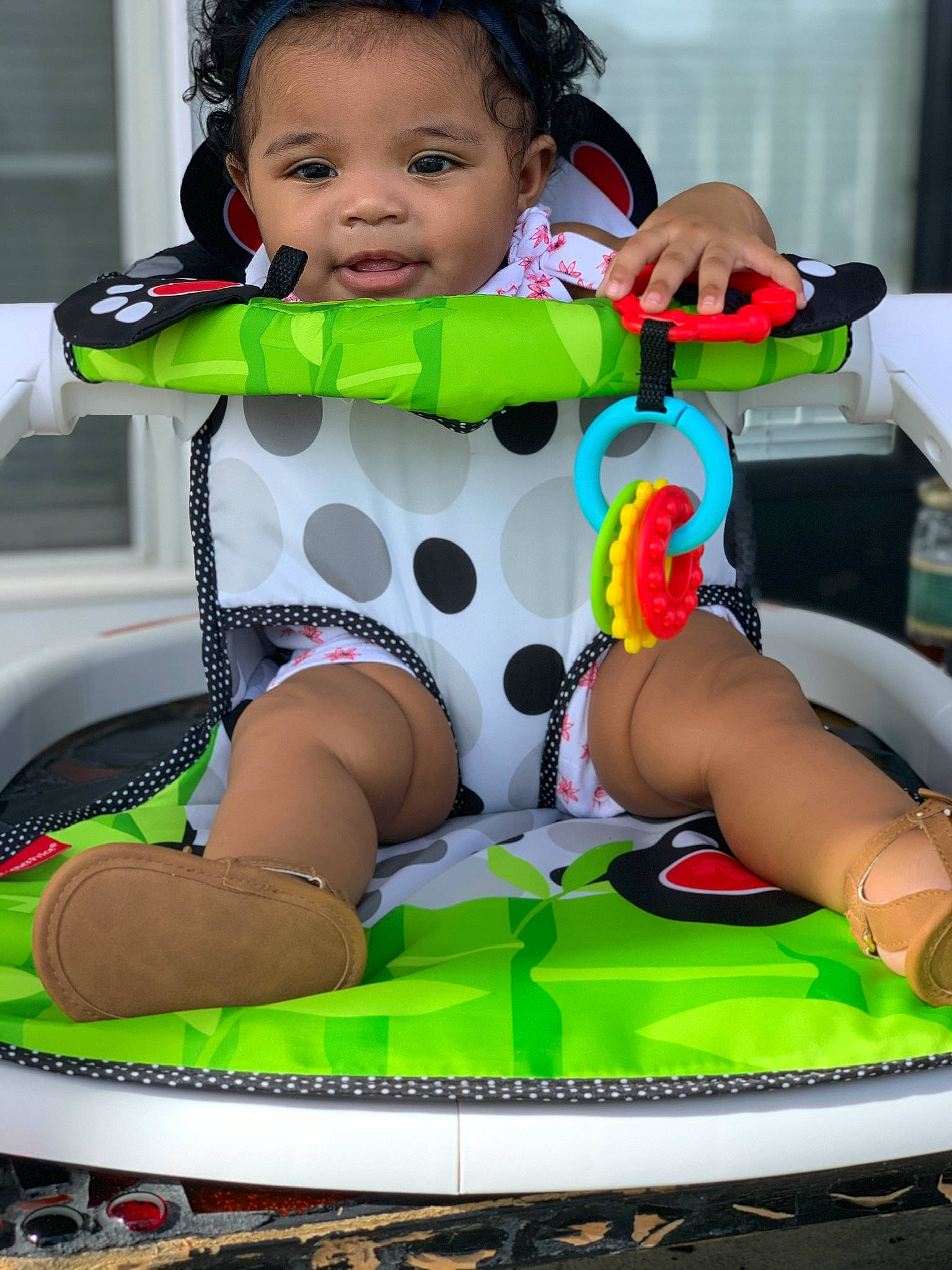 Leilah is registered to the contest to win money with this photo: baby, baby_products, child, games, green, inflatable, leg, party, person, play, product, thigh, toddler, vacation