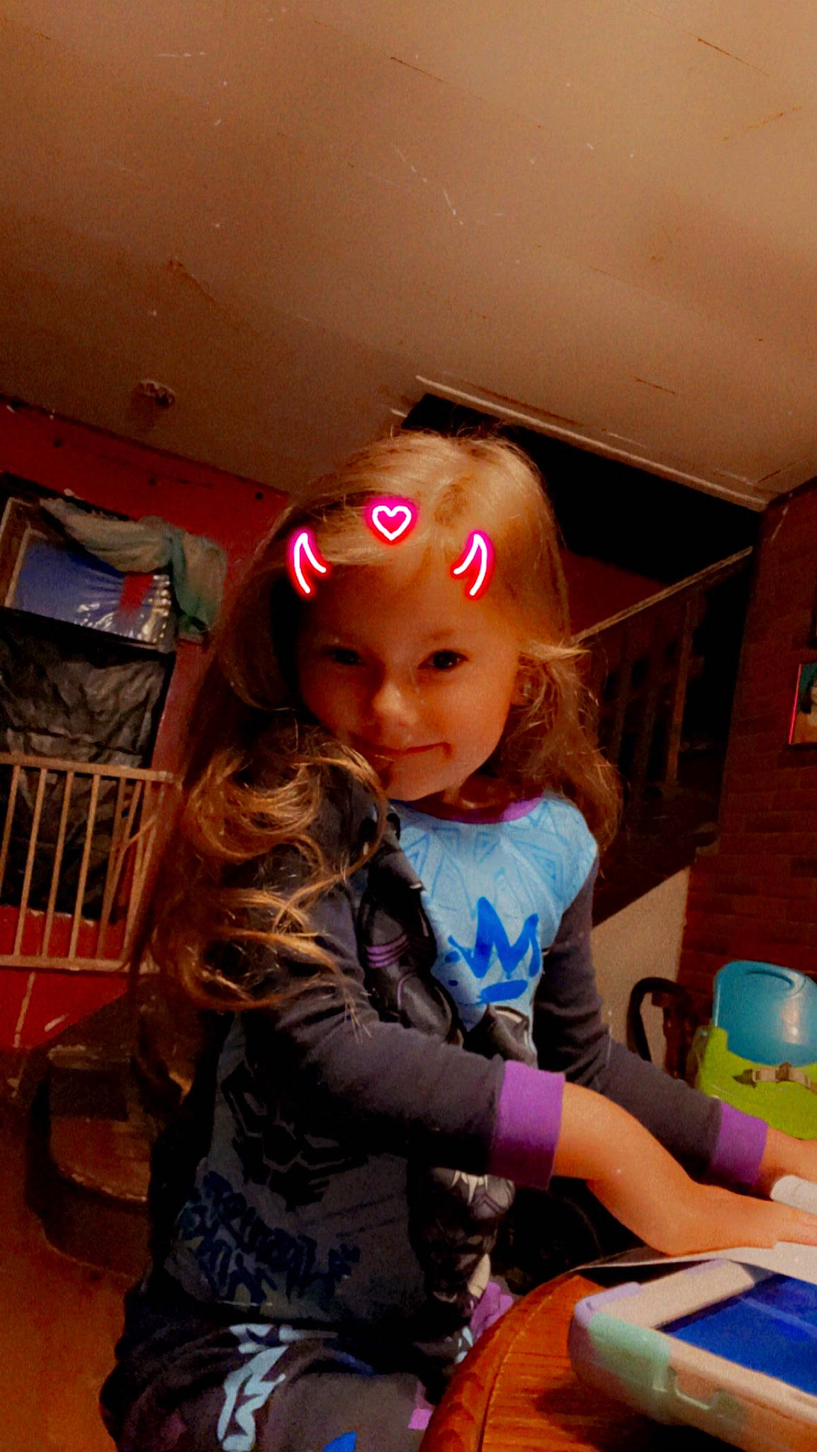 Harper is registered to the contest to win money with this photo: chair, child, event, fashion_accessory, fashion_design, fun, fur, happy, holiday, leisure, magenta, party, person, plate, play, room, sitting, standing, t_shirt, toddler