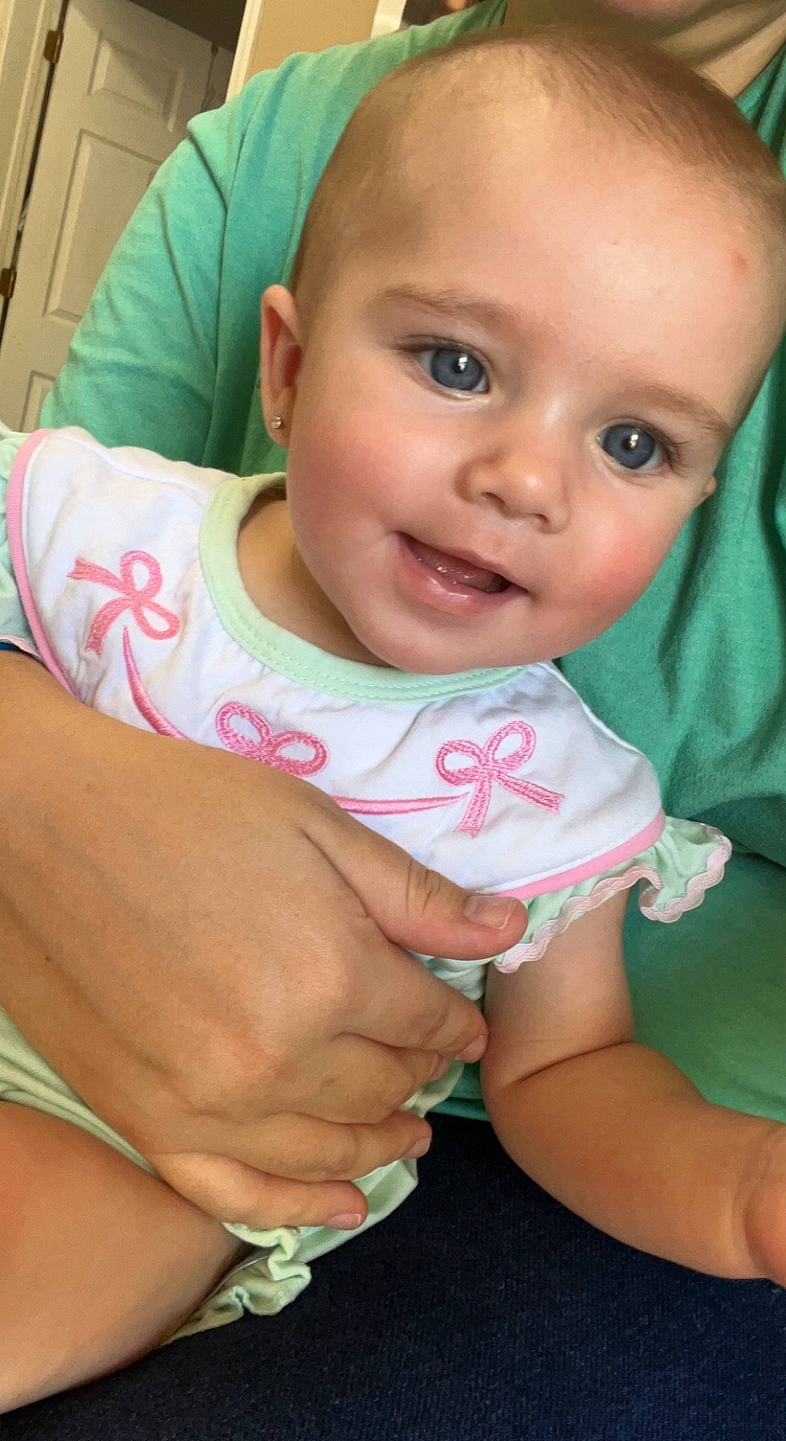 Jordan joined the competition — help win amazing prizes! baby, baby_toddler_clothing, cheek, eye, eyebrow, eyelash, face, finger, gesture, hand, happy, head, iris, joy, lip, mouth, nose, person, pink, skin