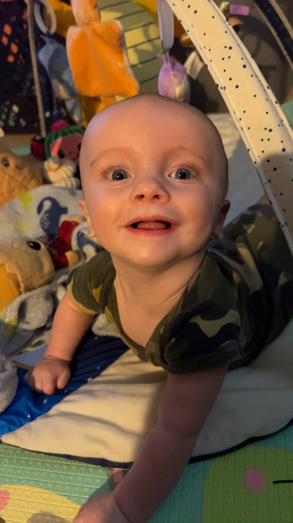 Nash joined the competition — help win amazing prizes! baby, baby_products, baby_toddler_clothing, cheek, child, fashion_accessory, flooring, fun, happy, iris, joy, nose, pattern, person, play, room, sitting, skin, smile, textile