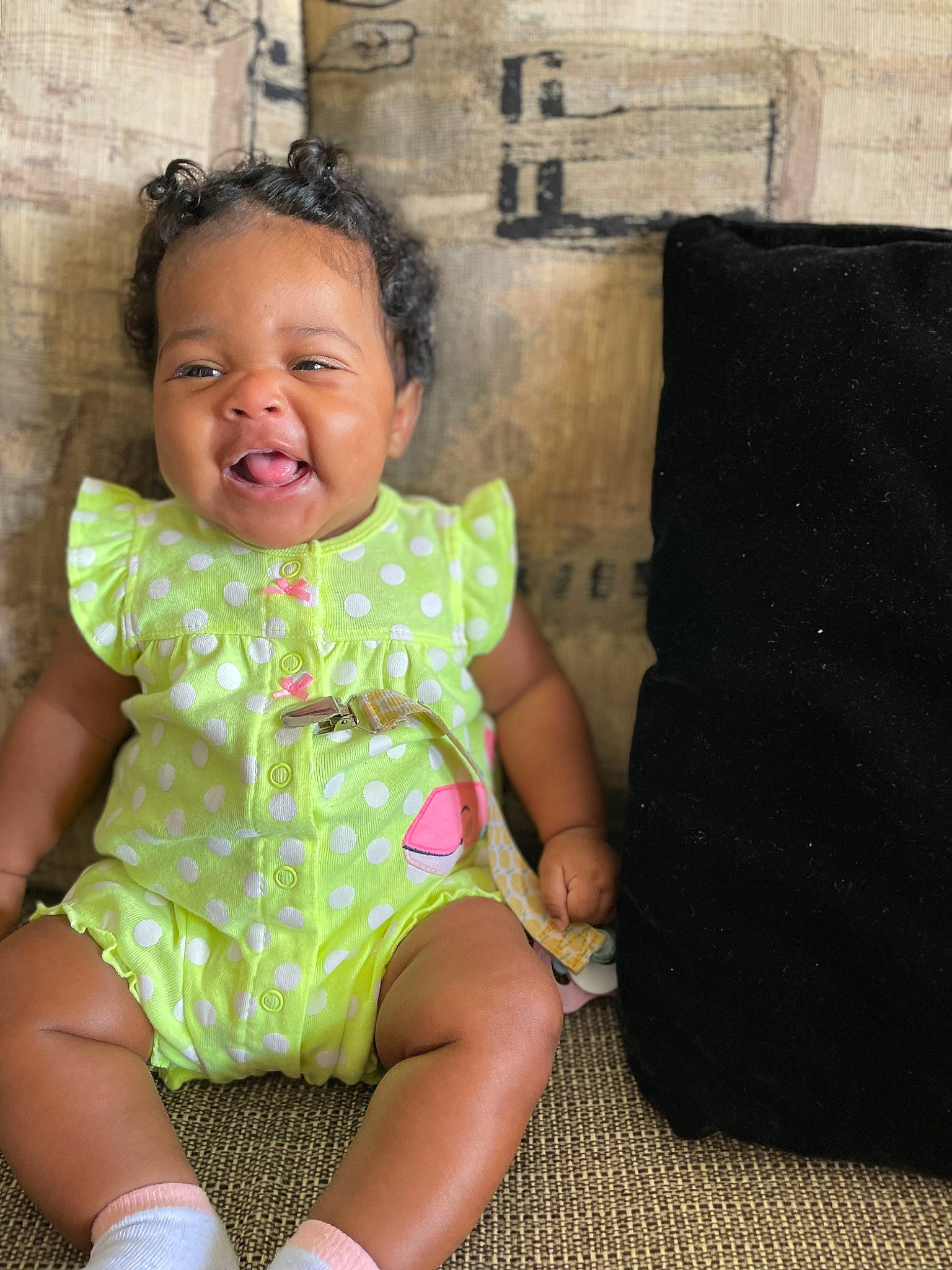 Mahlani joined the competition — help win amazing prizes! baby_toddler_clothing, beauty, cheek, child, design, fun, happy, human_leg, iris, leg, neck, pattern, person, shoulder, sitting, skin, sleeve, smile, t_shirt, thigh