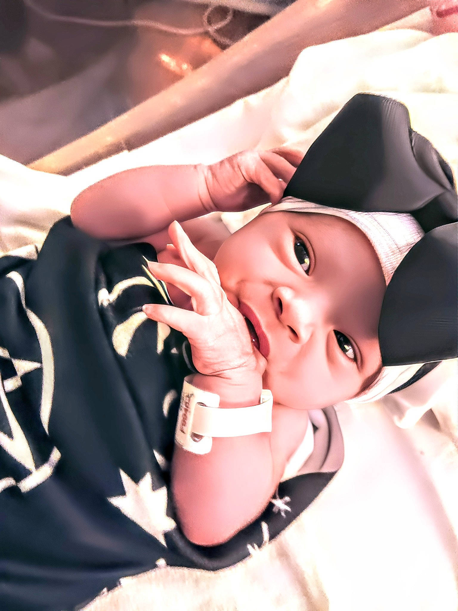 Amaris joined the competition — help win amazing prizes! black_hair, cheek, chin, cool, eyebrow, eyelash, facial_expression, finger, flash_photography, gesture, hairstyle, happy, headwear, human_body, lip, mouth, nail, neck, person, pink