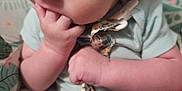 Malakai joined the competition — help win amazing prizes! baby, closeup, clothing, comfort, curious, cute, expression, eyes, face, fingers, hand, holding, indoor, infant, pattern, person, sitting, skin, tattoo, young_child