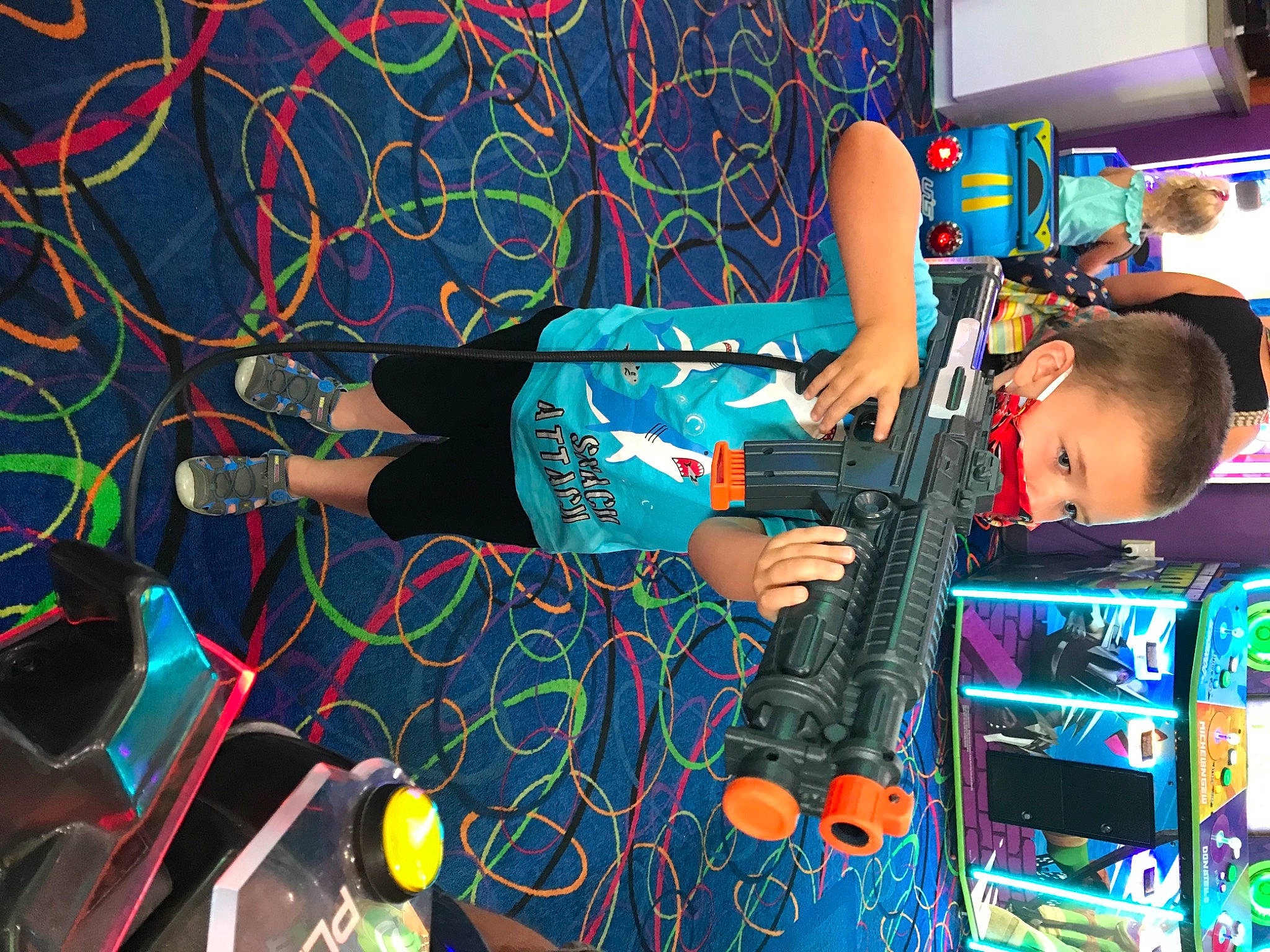 Coleman joined the competition — help win amazing prizes! art, artist, audio_equipment, child, electric_blue, electronic_device, entertainment, event, fun, games, leisure, music, pattern, person, play, recreation, space, t_shirt, technology, television