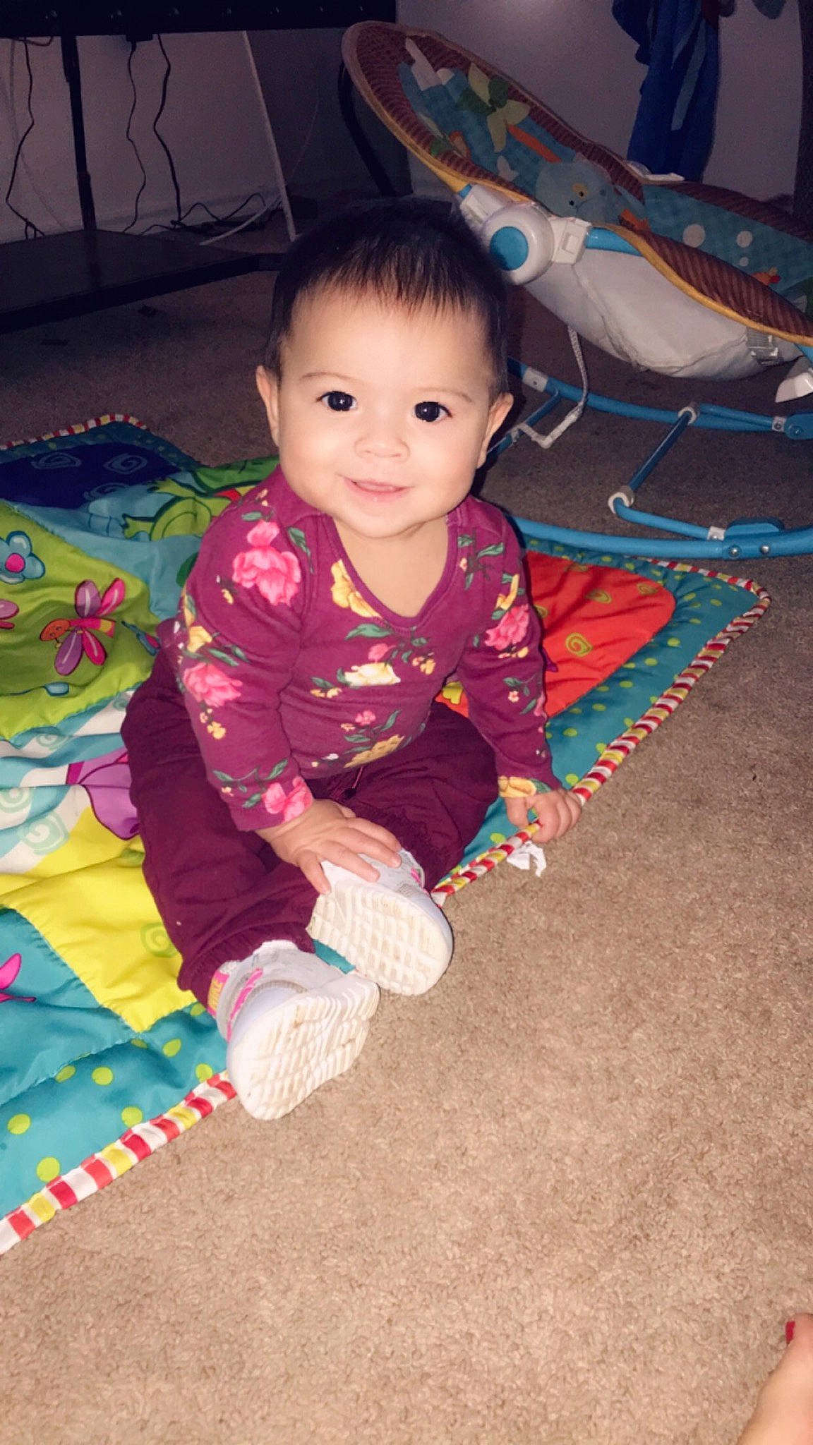 Erynn is registered to the contest to win money with this photo: baby, child, person, play, sitting, skin, smile, toddler