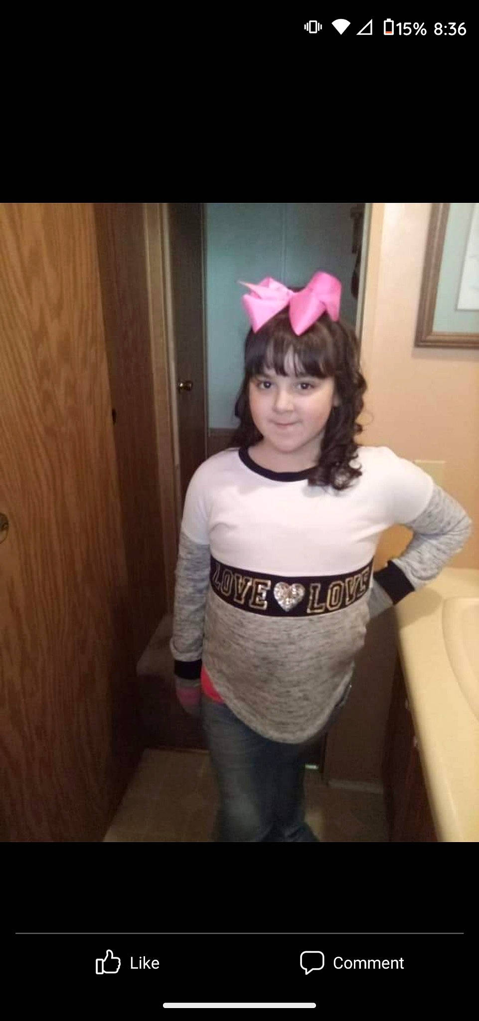 Madison is registered to the contest to win money with this photo: bangs, black_hair, costume, fashion_accessory, fun, hair, headgear, hime_cut, joy, long_hair, long_sleeved_t_shirt, neck, person, personal_protective_equipment, room, selfie, sleeve, smile, t_shirt, thigh