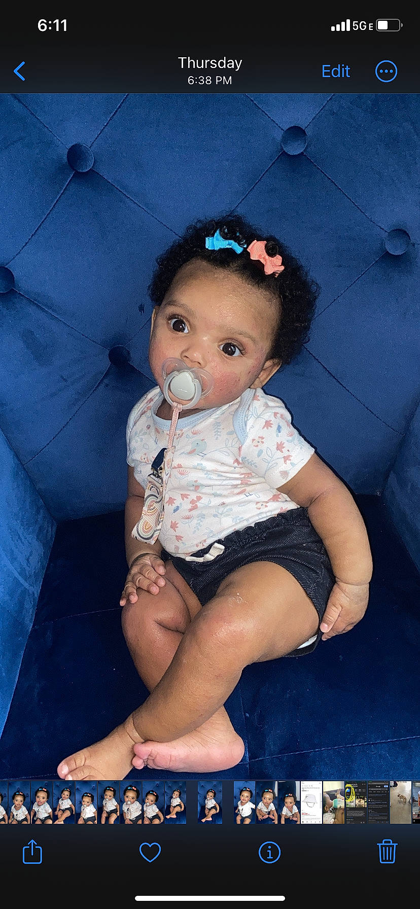 Halo joined the competition — help win amazing prizes! baby, baby_toddler_clothing, cheek, child, costume, electric_blue, flash_photography, foot, happy, headgear, human_leg, iris, jewellery, lip, pattern, person, pink, sitting, skin, thigh