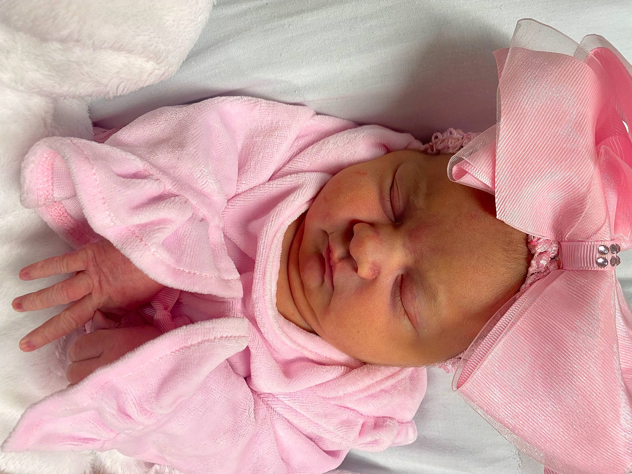 Gracelynn joined the competition — help win amazing prizes! baby, baby_products, baby_sleeping, baby_toddler_clothing, bedtime, cheek, child, comfort, ear, eyelash, headgear, headwear, linens, lip, magenta, nap, nose, person, pink, sleep