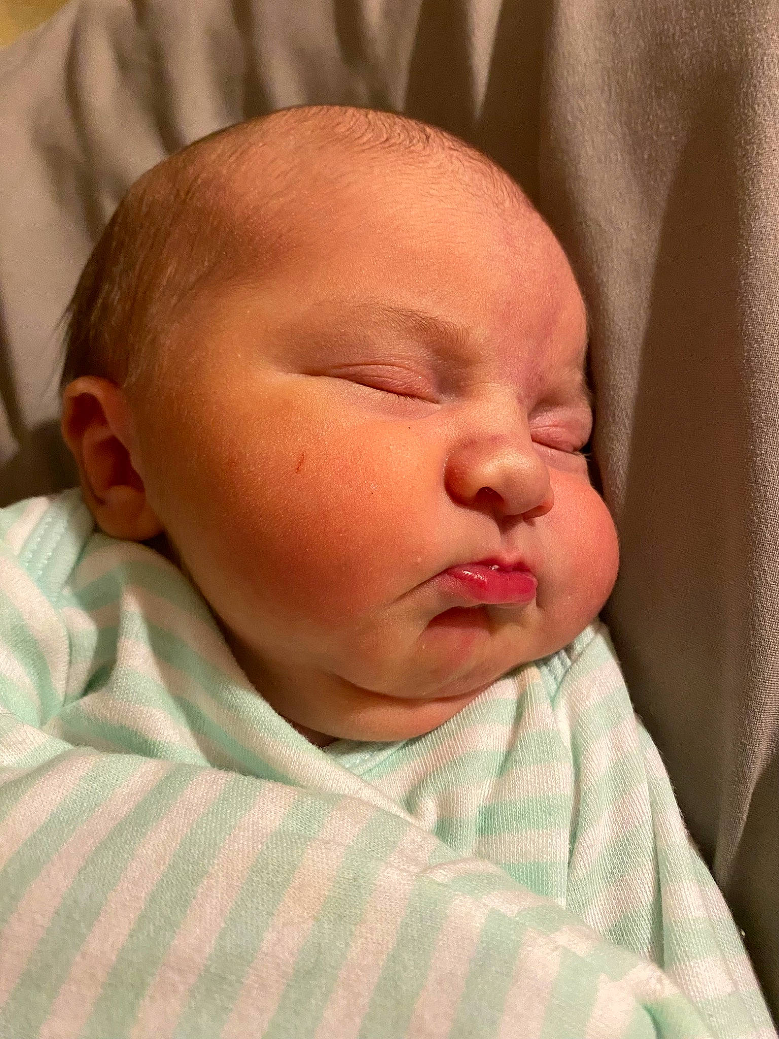 Gracelynn joined the competition — help win amazing prizes! baby, baby_sleeping, baby_toddler_clothing, bedtime, cheek, child, close_up, comfort, ear, eye, eyelash, flesh, linens, lip, mouth, nose, peach, person, skin, thumb