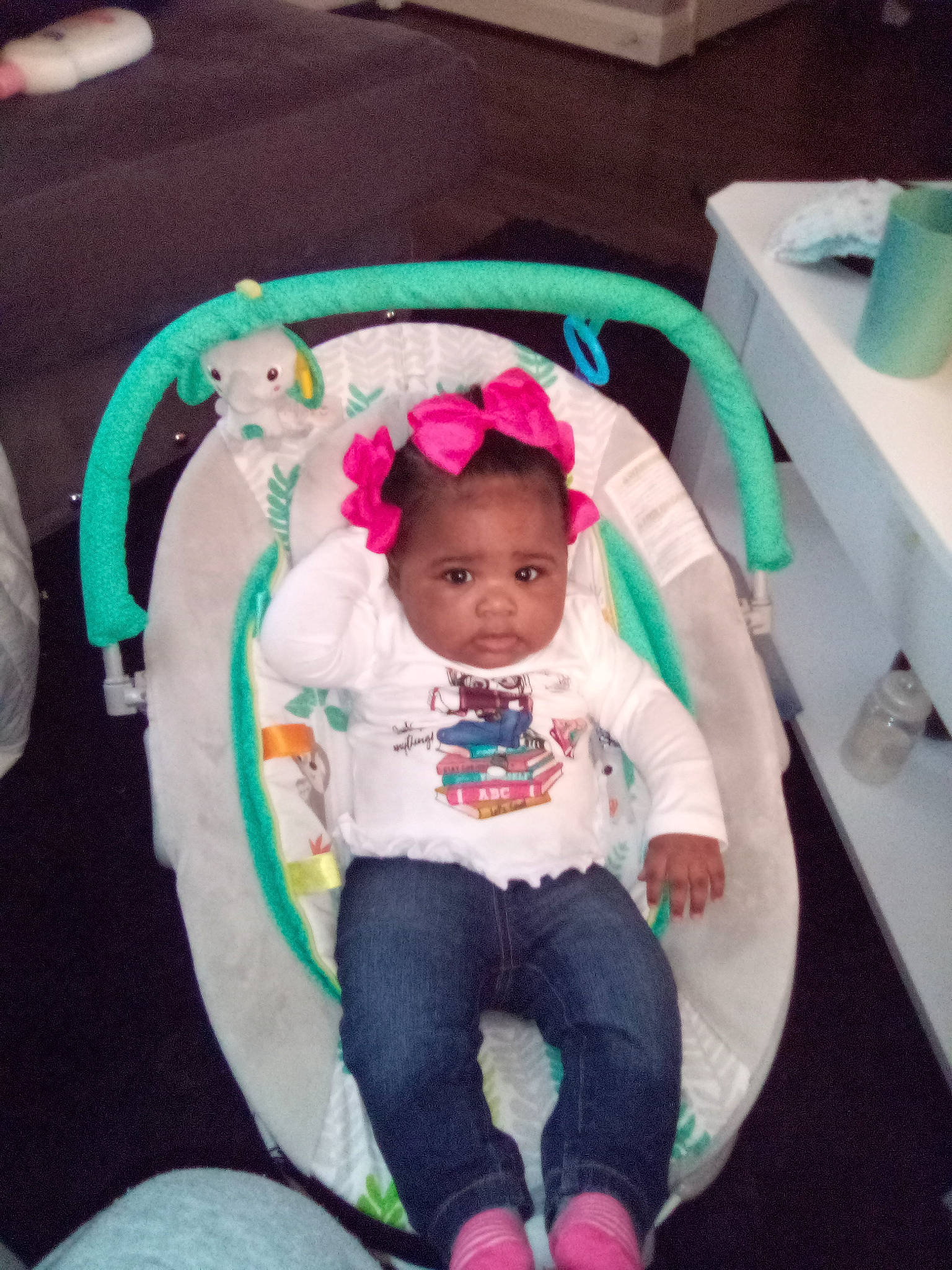 Jurnie joined the competition — help win amazing prizes! baby, baby_products, baby_toddler_clothing, chair, child, circle, comfort, event, fashion_accessory, fun, happy, headgear, magenta, party_supply, person, pink, play, recreation, sitting, sleeve