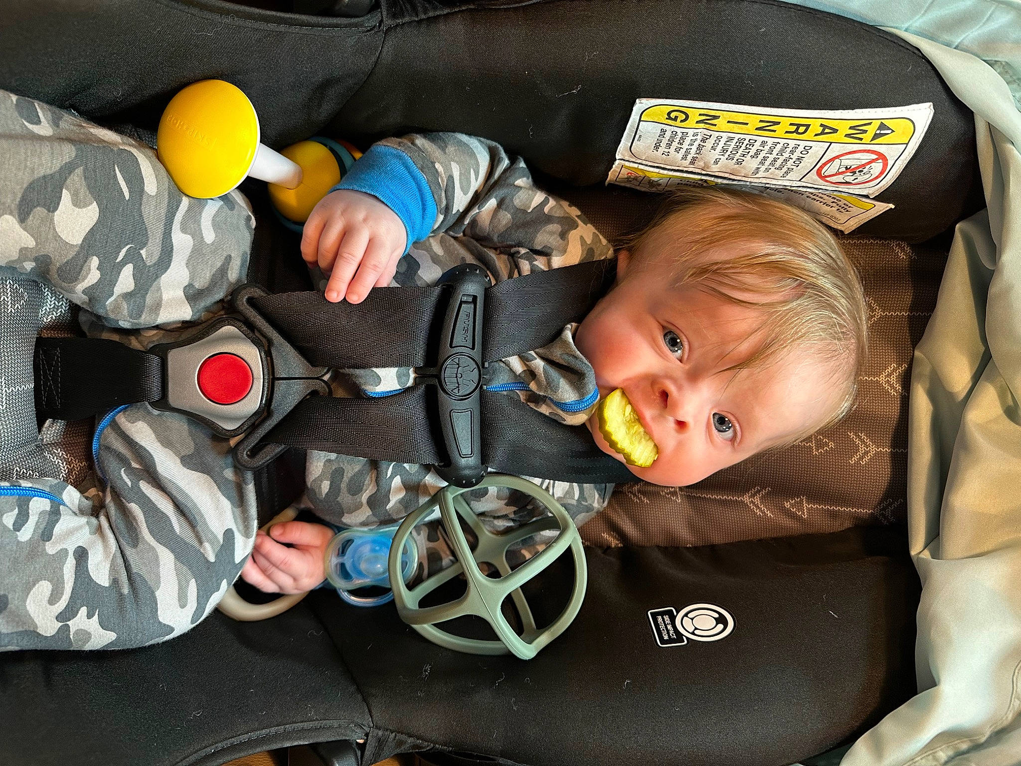 Dylan joined the competition — help win amazing prizes! baby, baby_carriage, baby_in_car_seat, baby_products, baby_safety, baby_sleeping, baby_toddler_clothing, baby_toys, bag, car_seat, cheek, child, comfort, electric_blue, fun, person, sitting, sleep, toddler