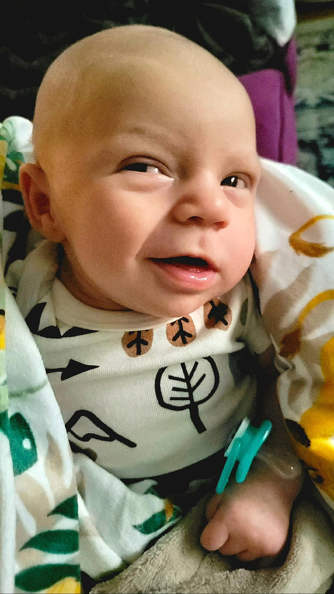 Garrett joined the competition — help win amazing prizes! baby, baby_toddler_clothing, cheek, child, chin, comfort, eyebrow, facial_expression, grass, happy, iris, mammal, mouth, nose, person, product, skin, sleeve, smile, textile