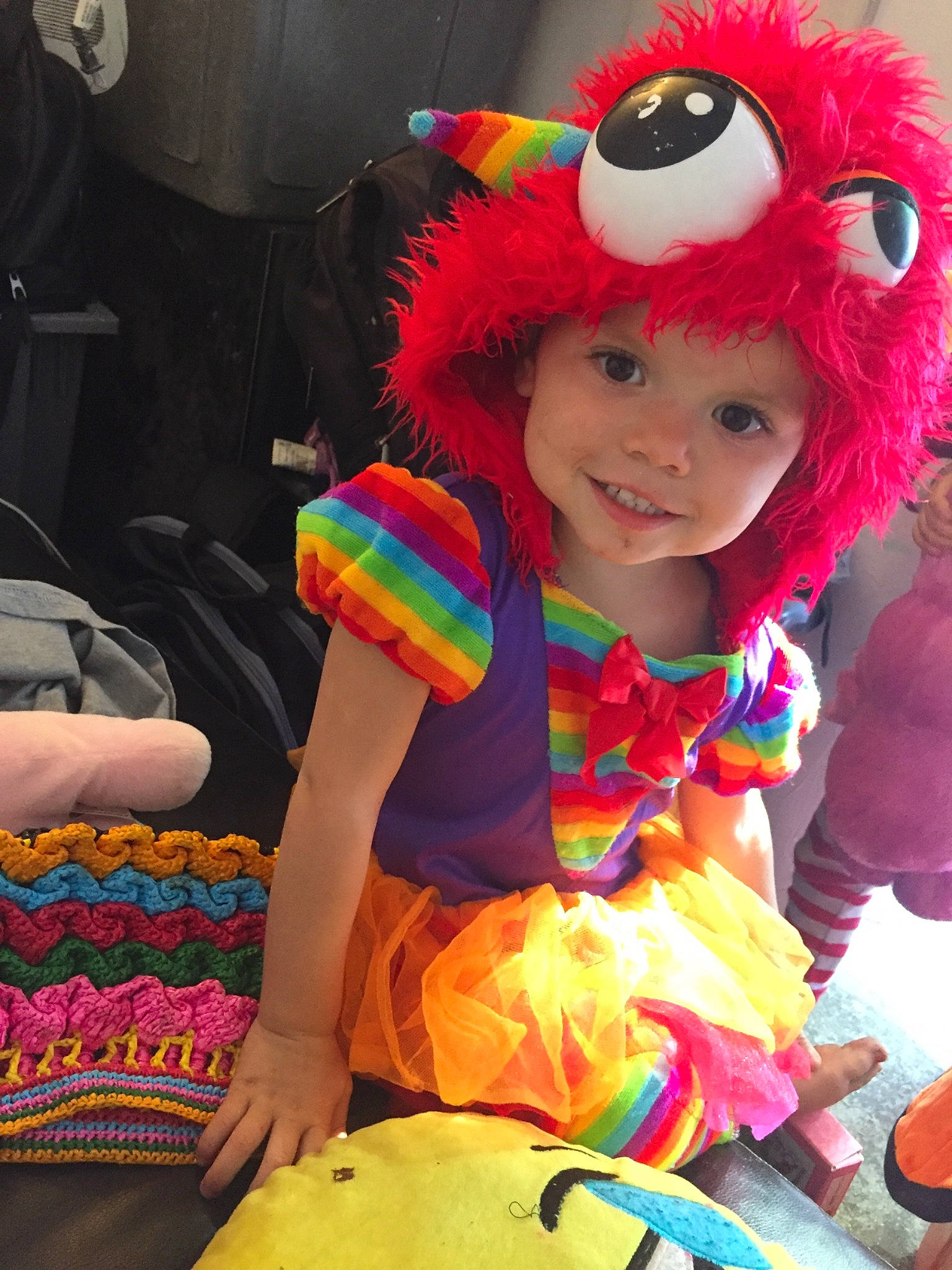 Aubree joined the competition — help win amazing prizes! carnival, child, clown, costume, fun, headgear, joy, person, pink, product, smile, textile, toddler, toy