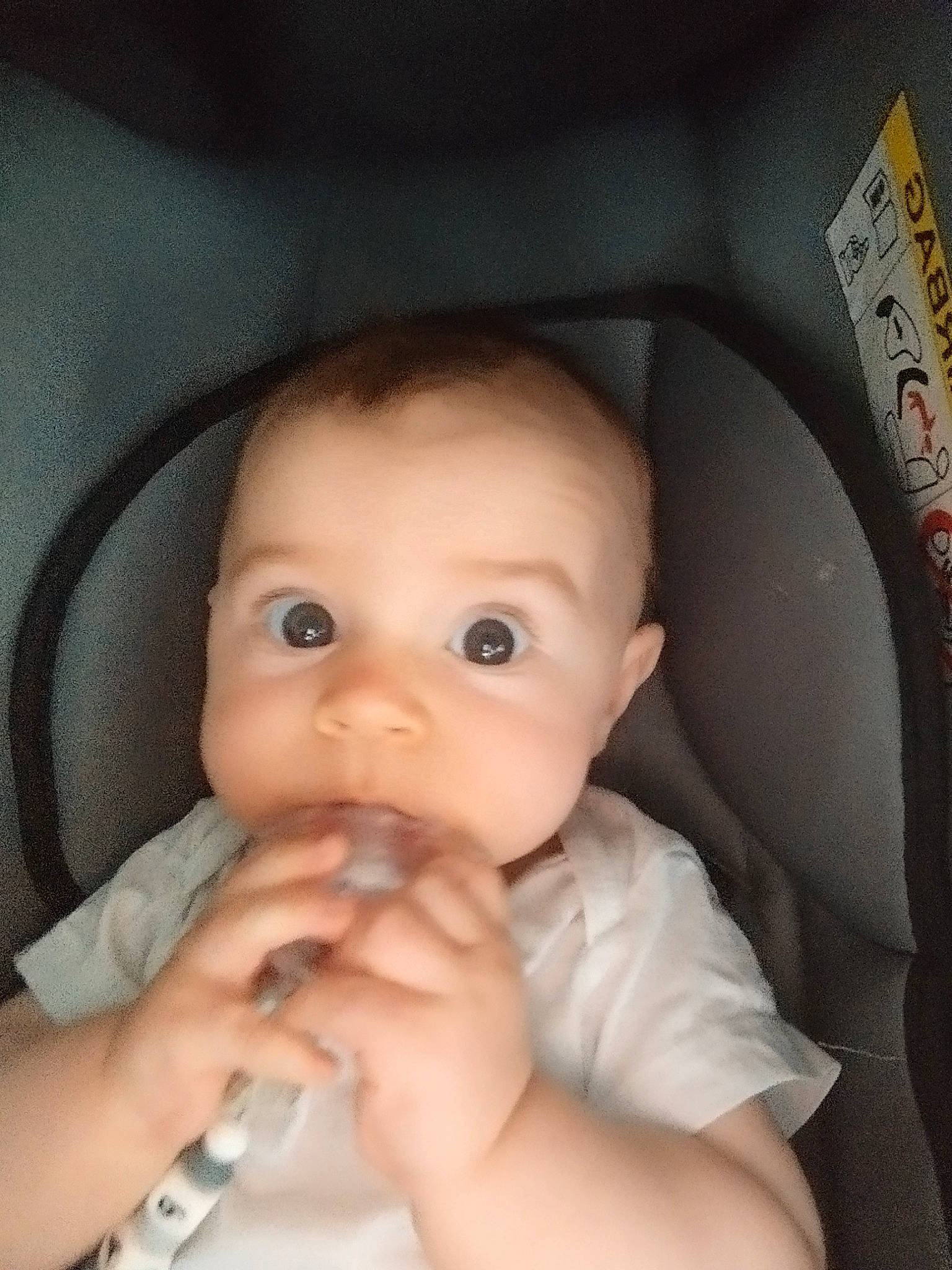 Pacôme participe au concours pour gagner de l'argent avec cette photo : baby, baby_toddler_clothing, cheek, chin, comfort, eye, eyebrow, eyelash, facial_expression, finger, gesture, hand, iris, lip, mouth, nail, nose, person, skin, thumb