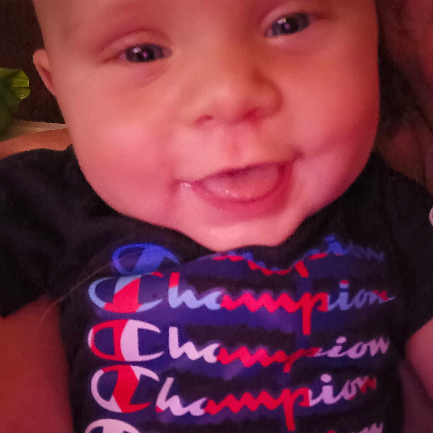 Brayden joined the competition — help win amazing prizes! applique, baby, bodypart, clothing, face, finger, hand, happy, head, mouth, newborn, pattern, person, photography, portrait, shirt, smile, t_shirt, teeth, tongue