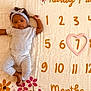 baby, blanket, bodypart, clothing, crib, face, finger, furniture, hand, hat, head, homedecor, infantbed, newborn, person, photography, portrait, quilt, t_shirt, text