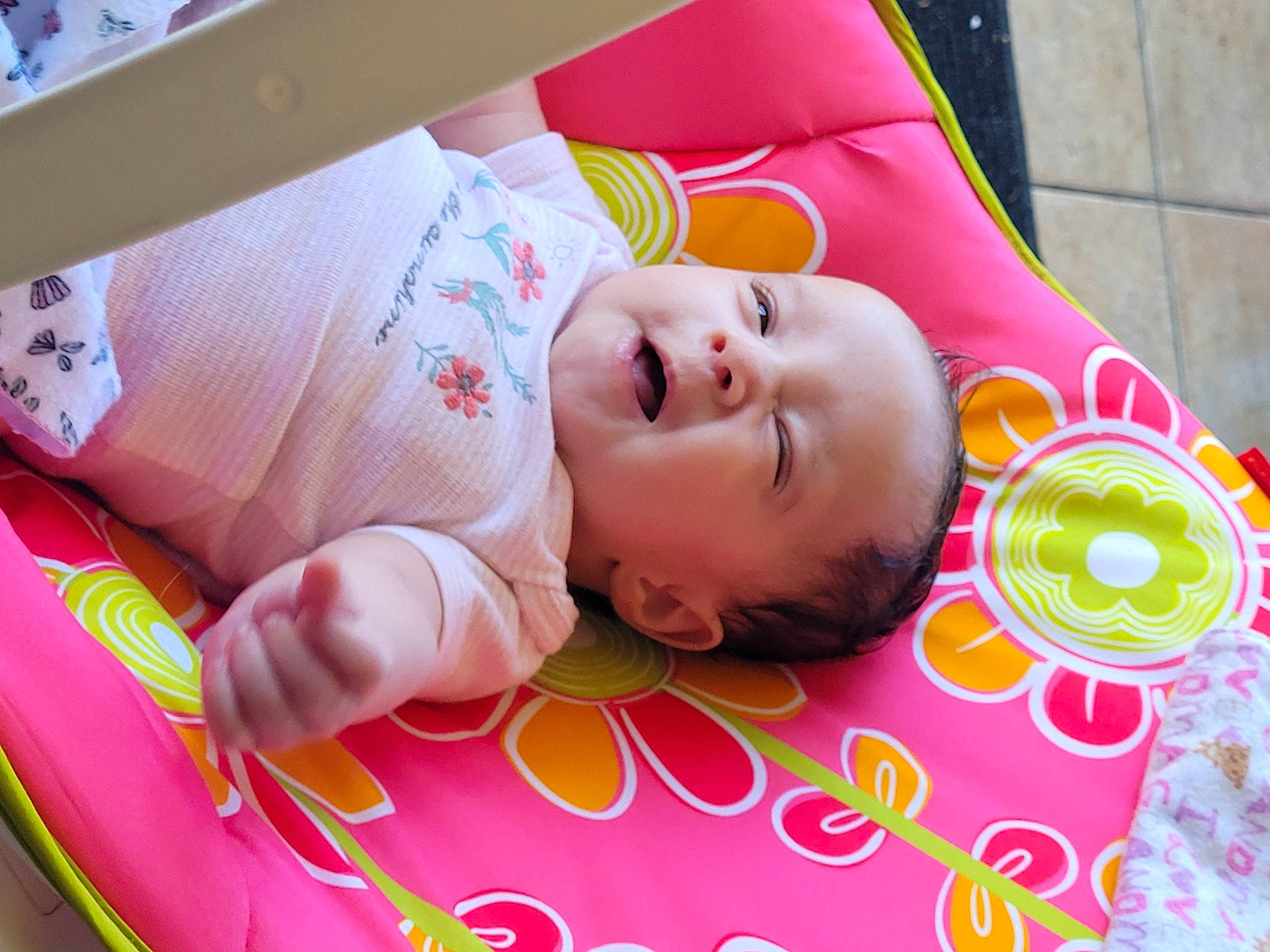 Kalayah is registered to the contest to win money with this photo: baby, baby_products, baby_toddler_clothing, cheek, child, flooring, fun, grass, happy, leisure, magenta, person, pink, play, product, red, skin, smile, textile, toddler