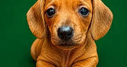 Fergus is registered to the contest to win money with this photo: puppy, dog, cute, brown, floppy_ears, pet, animal, young, portrait, studio, green_background, looking_at_camera, adorable, small, fur, front_paws, expression, closeup, domestic_animal, canine