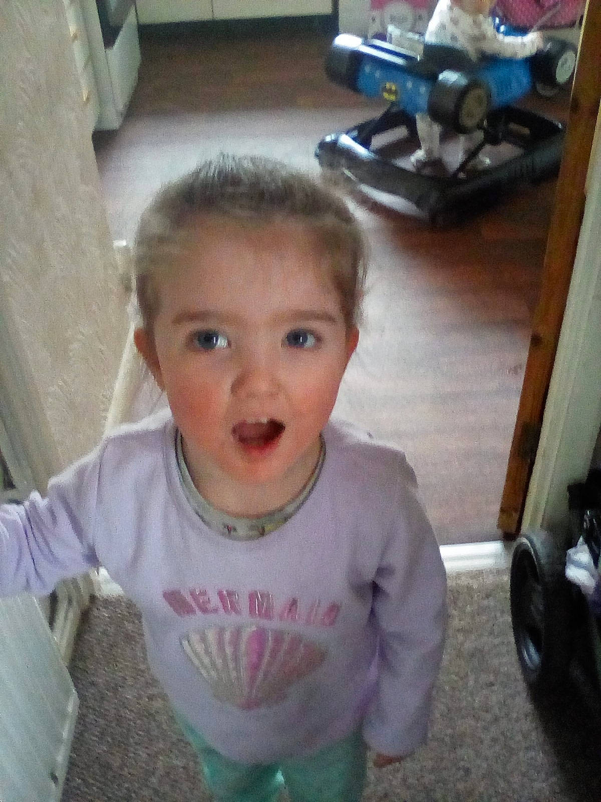 Orla joined the competition — help win amazing prizes! baby, baby_toddler_clothing, cheek, cool, eyebrow, eyelash, flooring, happy, jaw, lip, mouth, neck, nose, person, product, shoulder, sleeve, smile, surprise, t_shirt