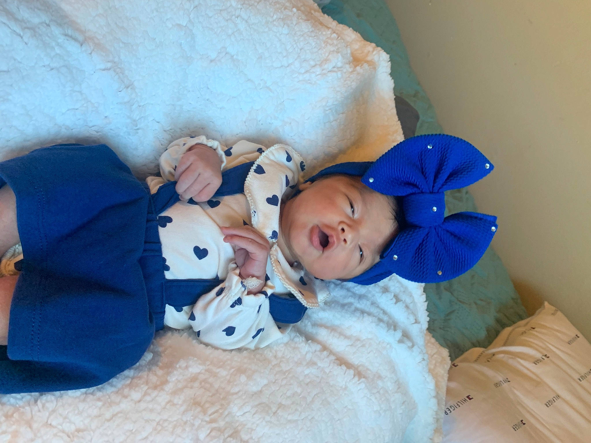 Aliana joined the competition — help win amazing prizes! azure, baby, baby_products, baby_sleeping, baby_toddler_clothing, bed, bedding, bedtime, child, comfort, eye, hat, headgear, linens, person, plush, product, room, stuffed_toy, textile
