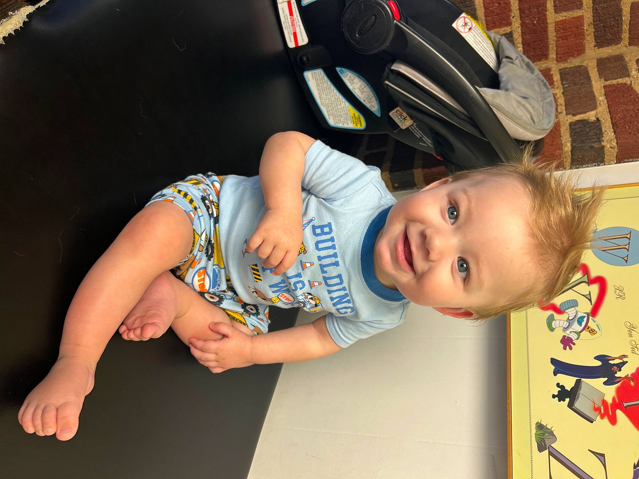 Britton is registered to the contest to win money with this photo: baby, baby_products, baby_toddler_clothing, child, comfort, fashion_accessory, fun, happy, hat, joy, leisure, pattern, people, person, sleeve, smile, t_shirt, toddler