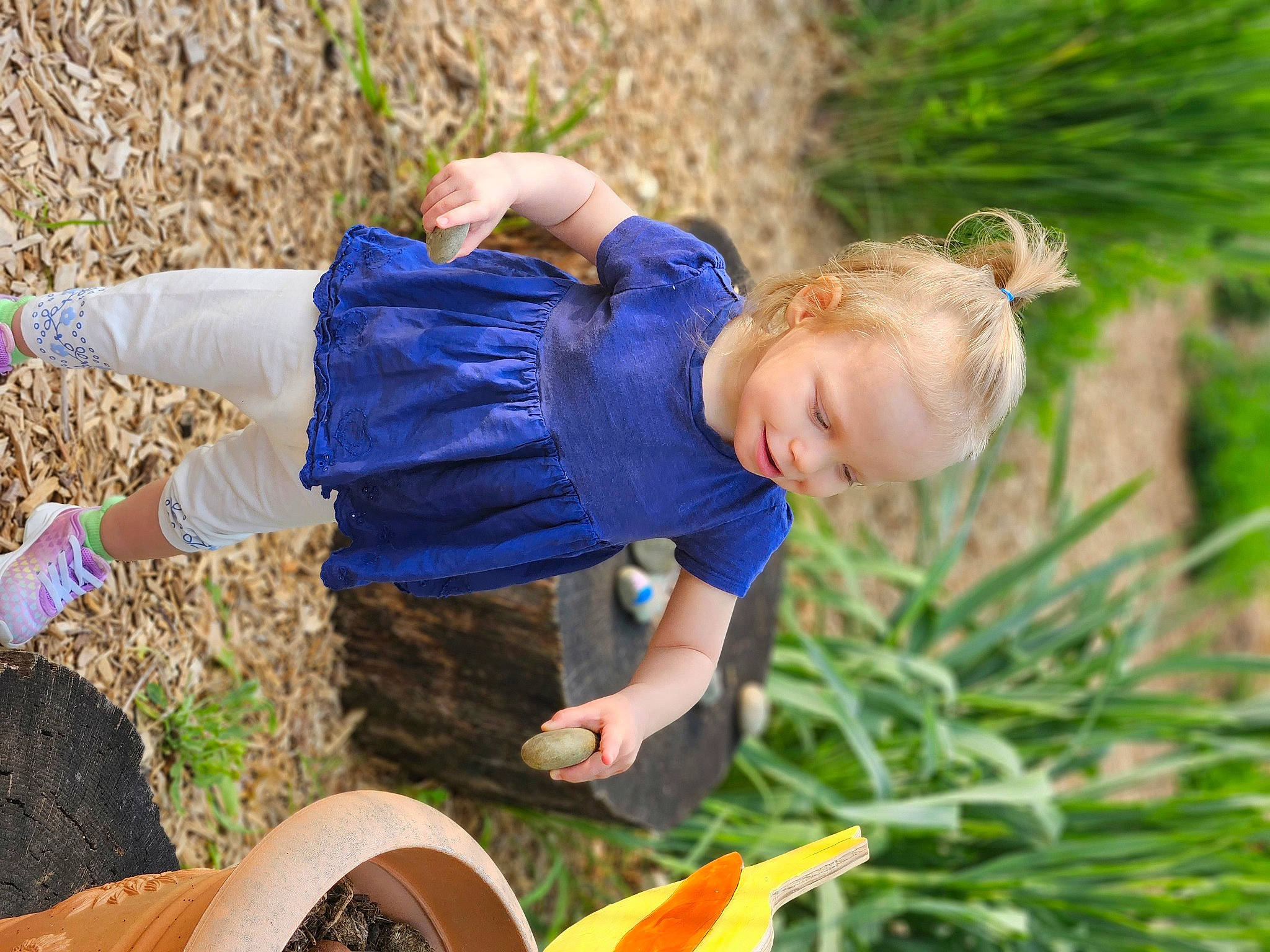 Miah is registered to the contest to win money with this photo: baby_toddler_clothing, child, electric_blue, fun, grass, grass_family, happy, lawn, leaf, leisure, nature, people, people_in_nature, person, plant, shorts, sneakers, summer, t_shirt, toddler