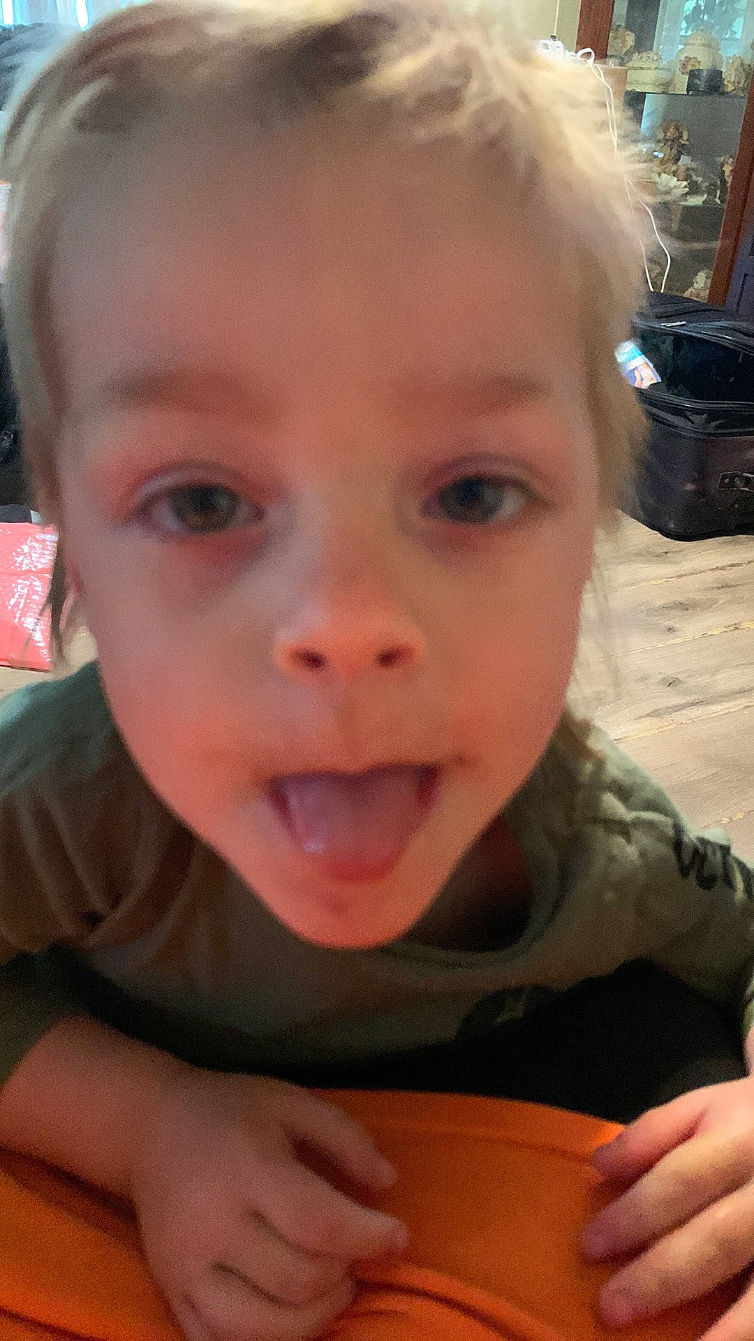 Grayson joined the competition — help win amazing prizes! cheek, chin, ear, eyebrow, eyelash, facial_expression, finger, forehead, gesture, hand, head, iris, jaw, lip, mammal, mouth, nose, organ, person, photograph