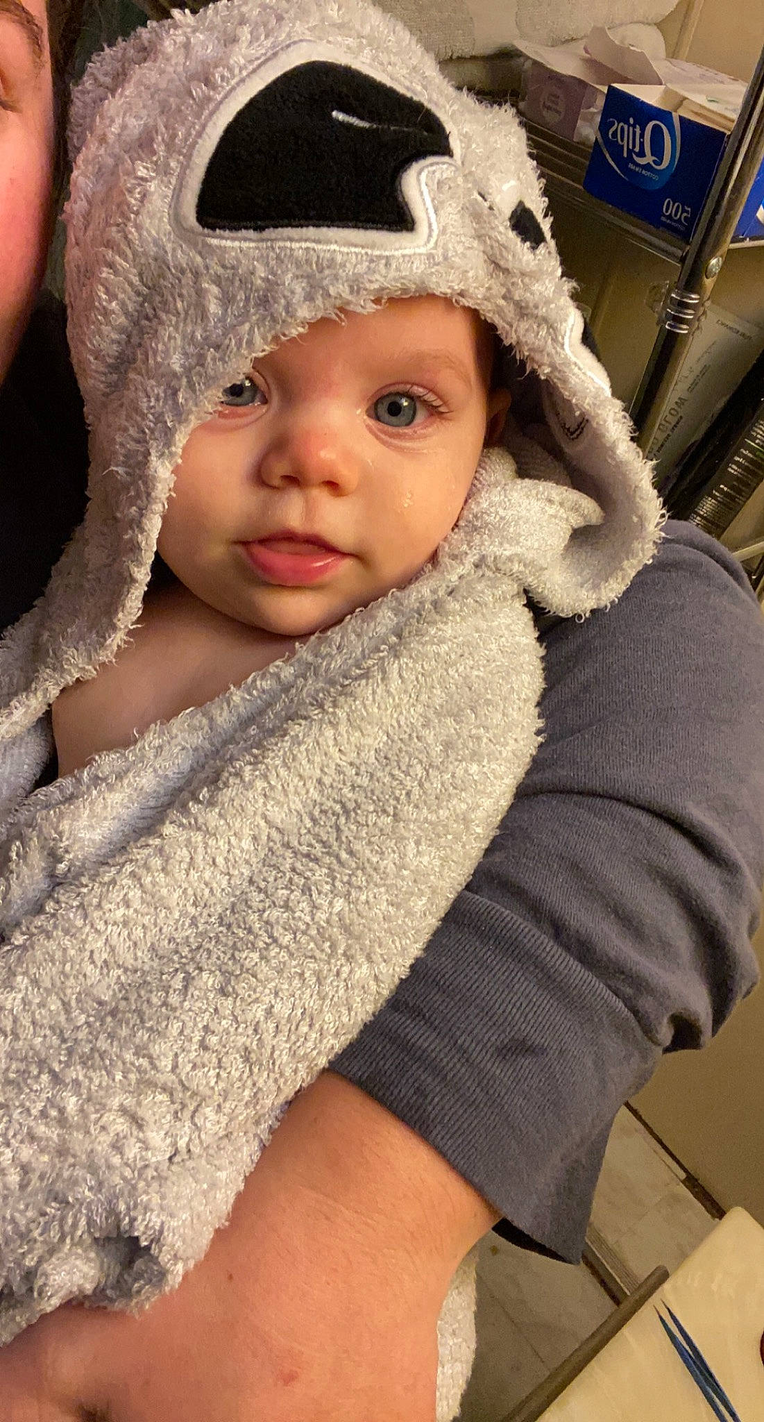 Laney joined the competition — help win amazing prizes! baby, bonnet, cap, child, crochet, eye, fur, hat, headgear, headwear, knit_cap, person, skin, toddler, wool