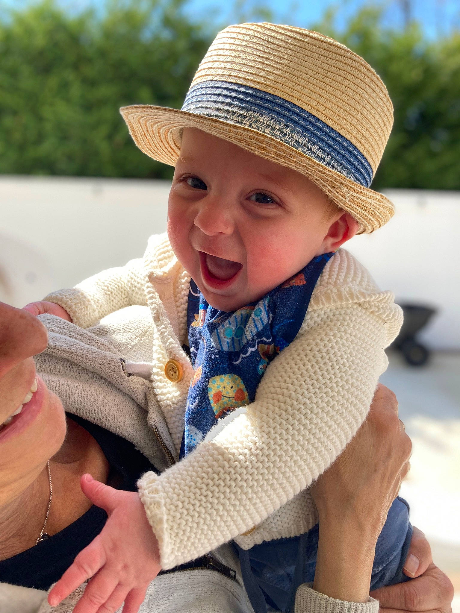 Levi joined the competition — help win amazing prizes! baby, baby_toddler_clothing, cap, child, fun, gesture, grass, hand, happy, hat, headgear, headwear, leisure, lip, people_in_nature, person, skin, sleeve, smile, sun_hat